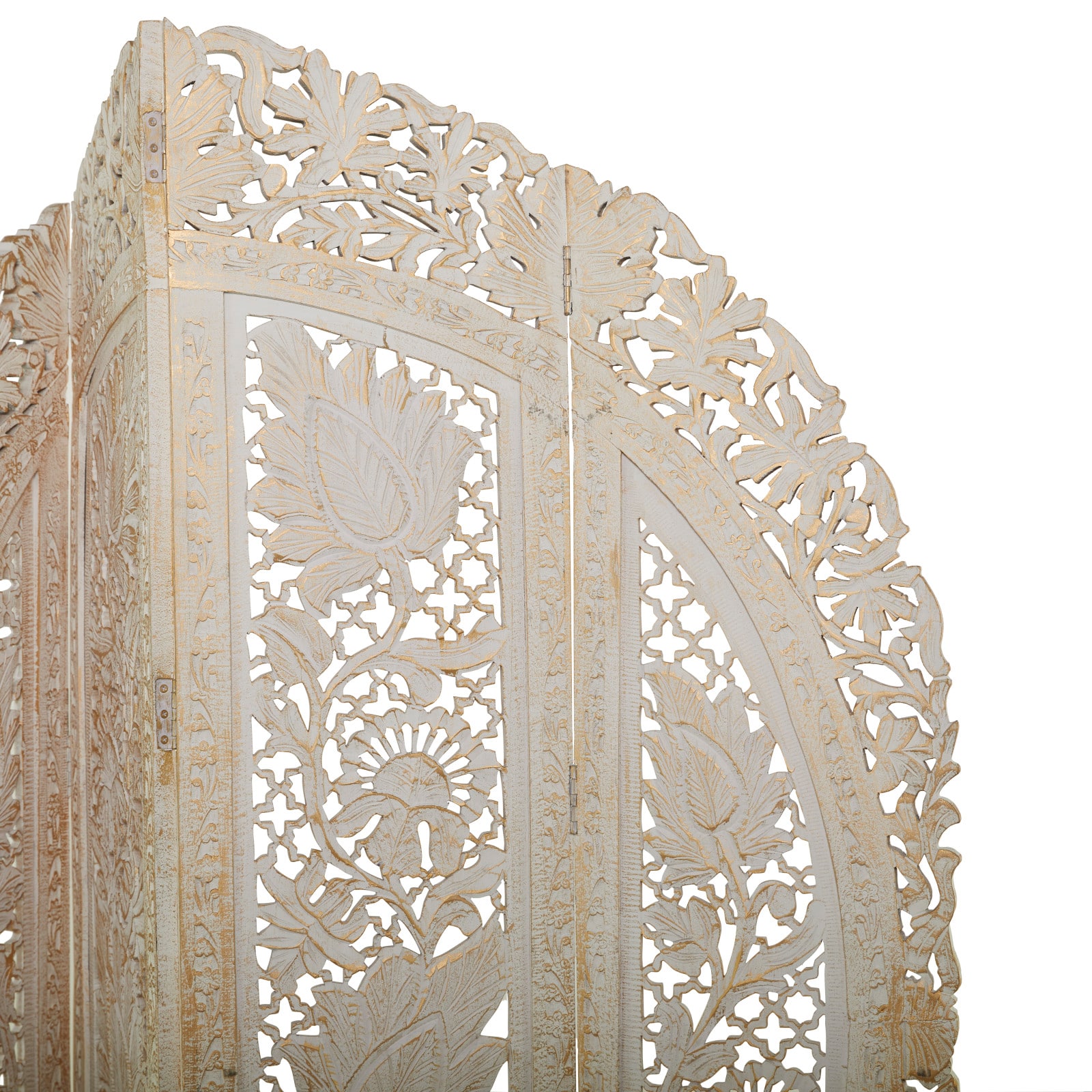 White Mango Wood Eclectic Room Divider Screen, 72 " x 60 " x 2 "