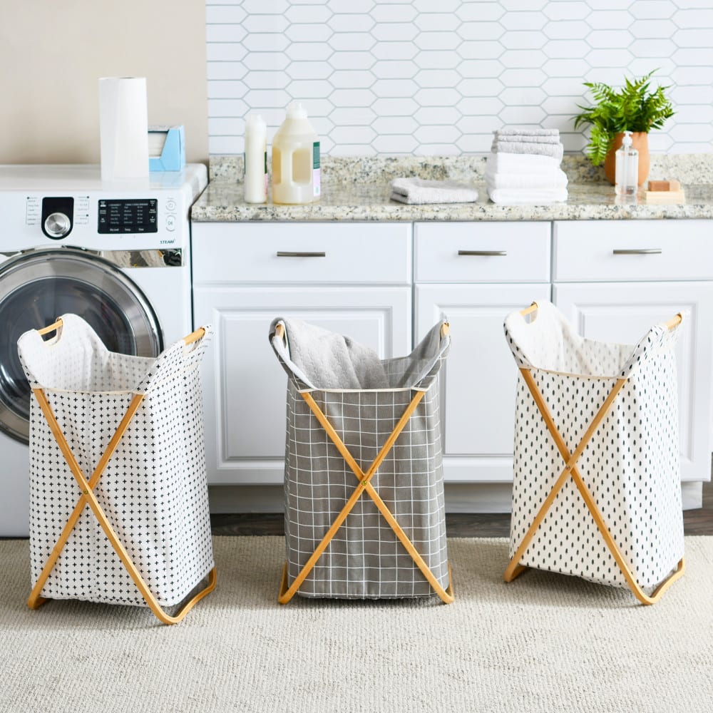 Household Essentials Krussh Bamboo X Frame Hamper (Tree)