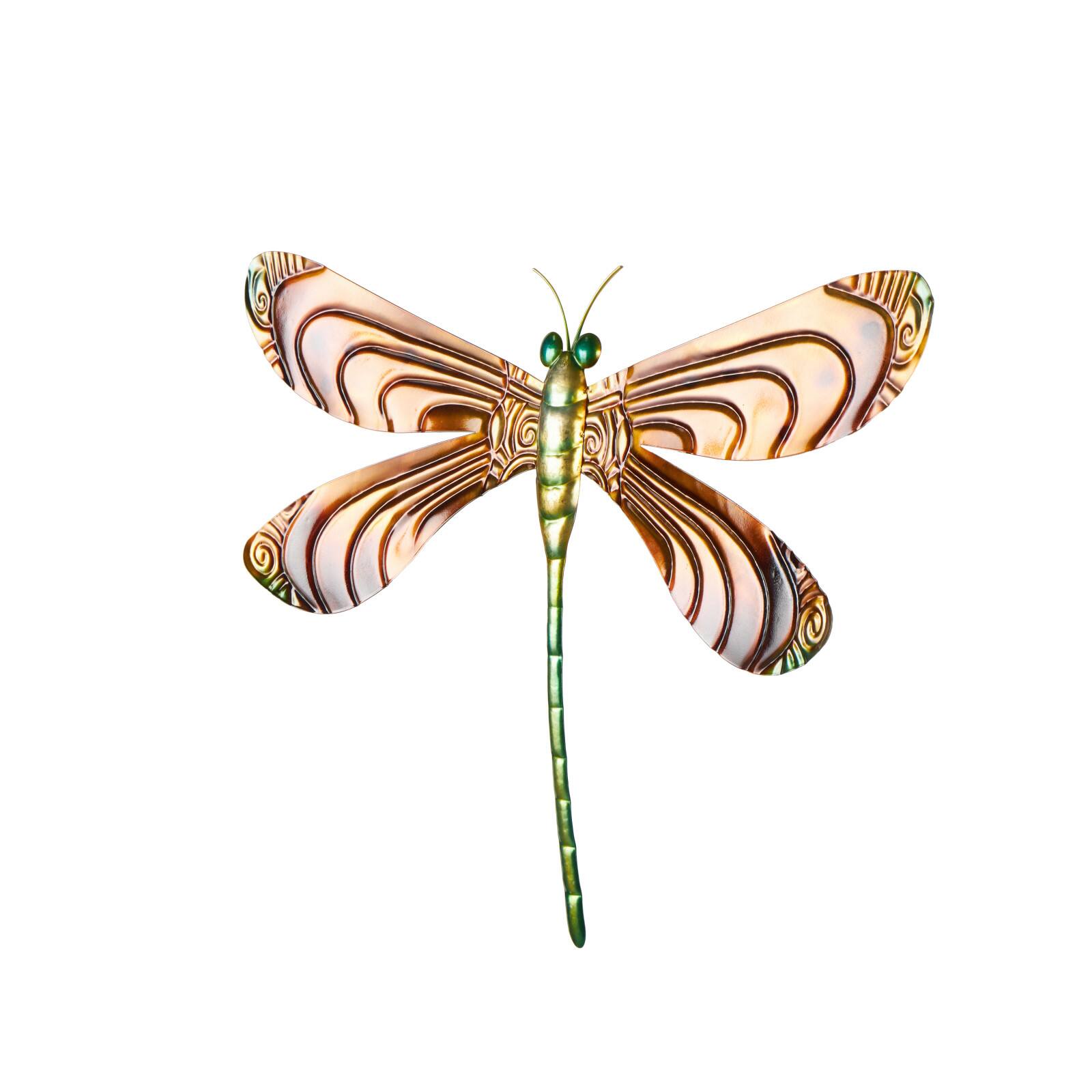 24" x 18" Multicolor Stainless Steel Dragonfly Home Wall Décor