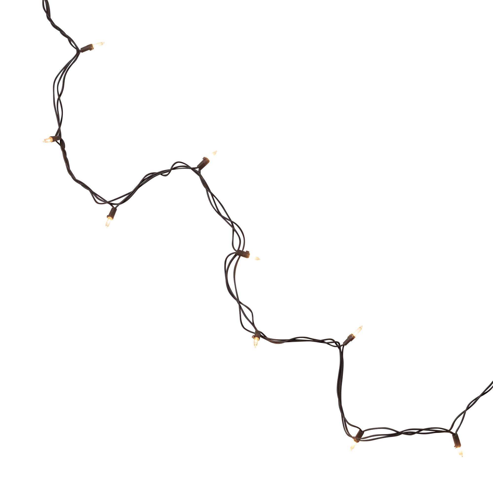 100ct. Clear Mini Christmas Light Set With Brown Wire