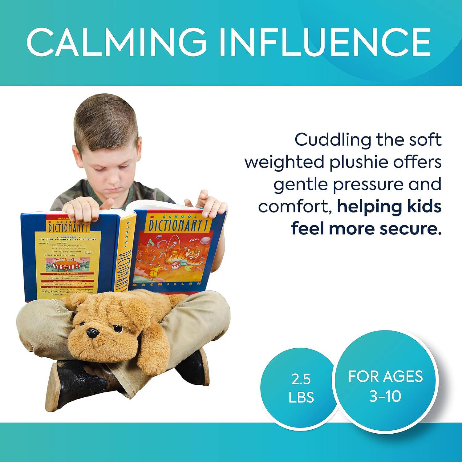 Bouncyband® Brown Happy Hugs Sensory Weighted Plush Bulldog