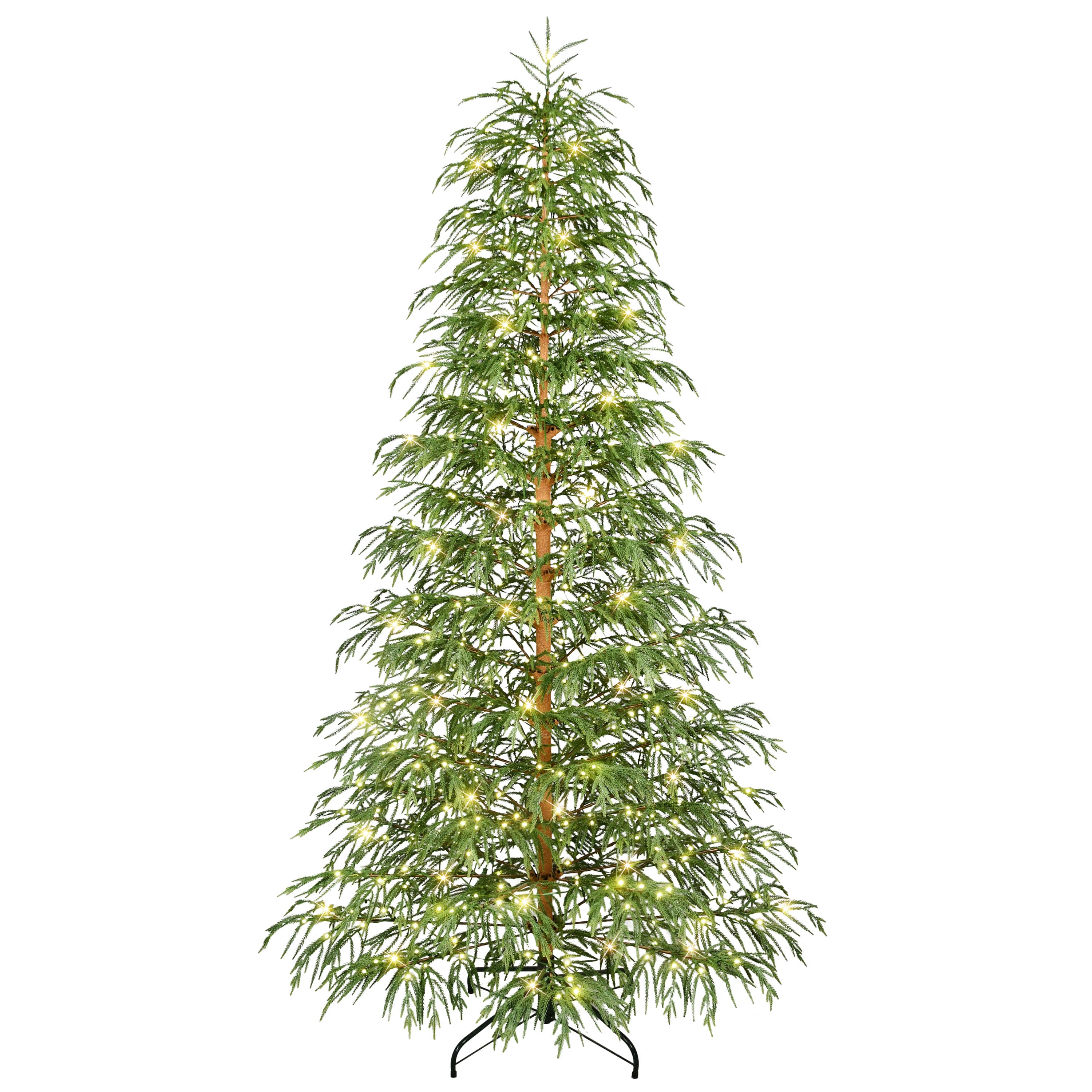 Puleo International 7.5ft. Norfolk Fir Artificial Christmas Tree, Warm White LED Lights