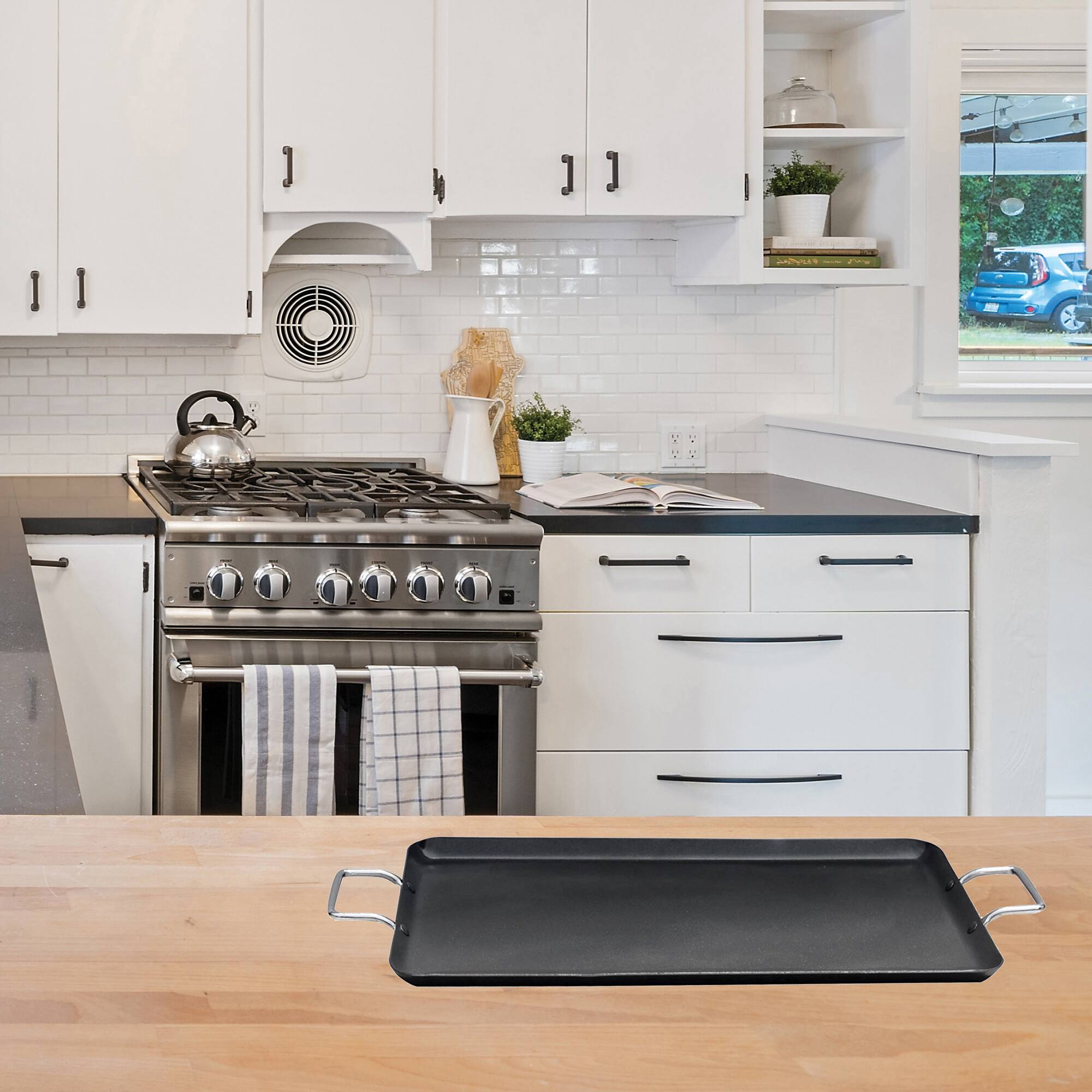 Brentwood 19" Nonstick Aluminum Double-Burner Griddle Pan