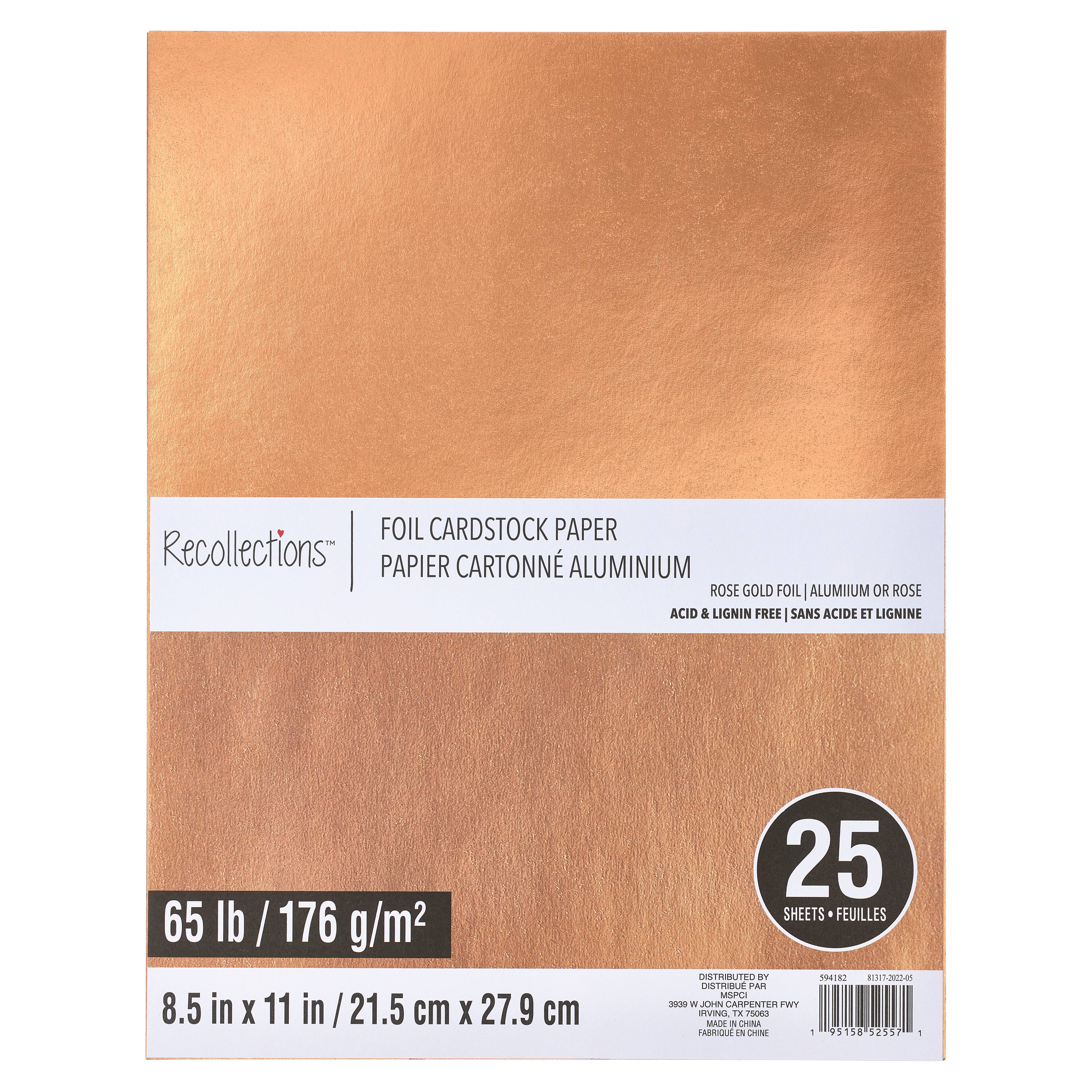 12 Packs: 25 ct. (300 total) Rose Gold Foil 8.5" x 11" Cardstock Paper by Recollections™