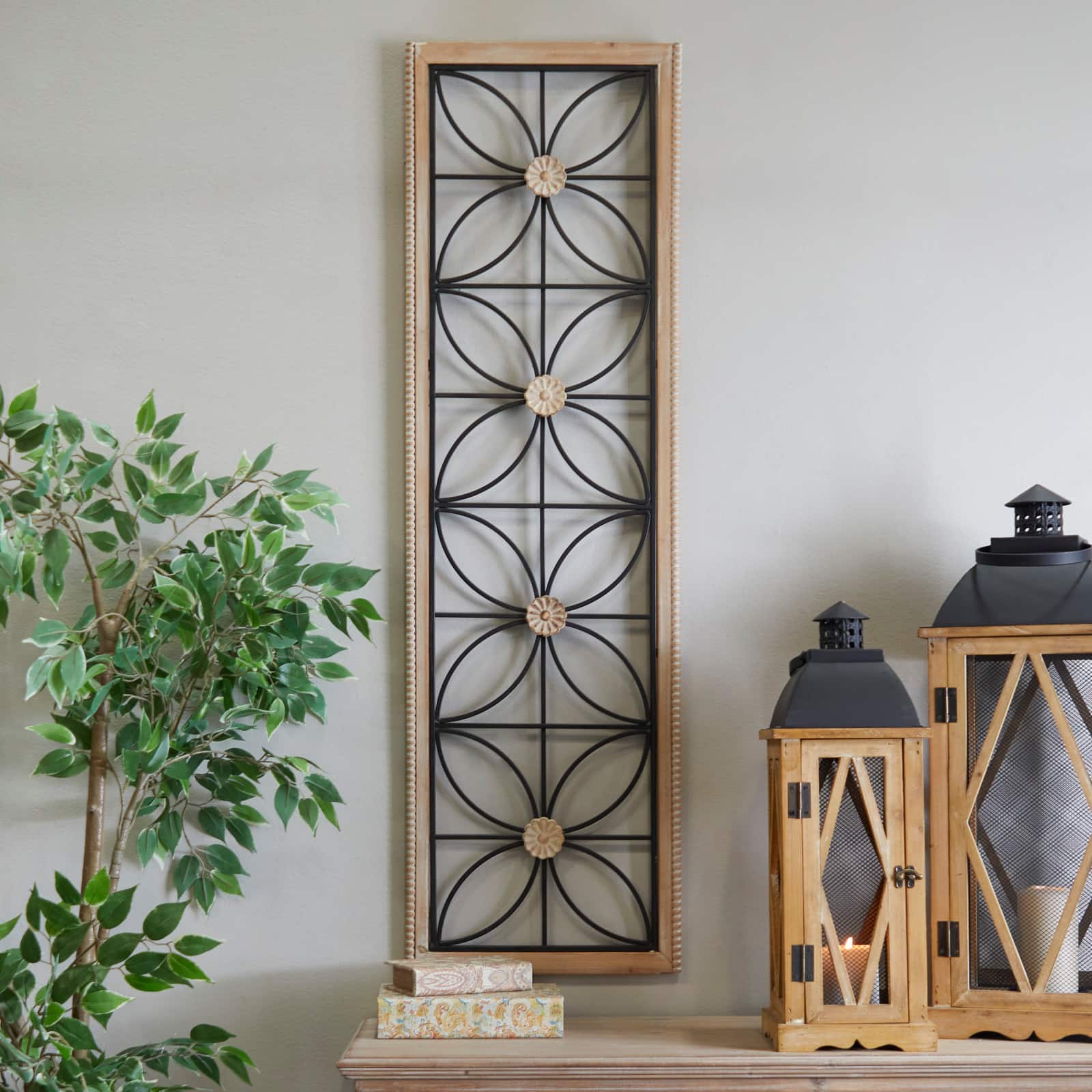 Black Metal Farmhouse Wall Decor, 15" x 1" x 50"