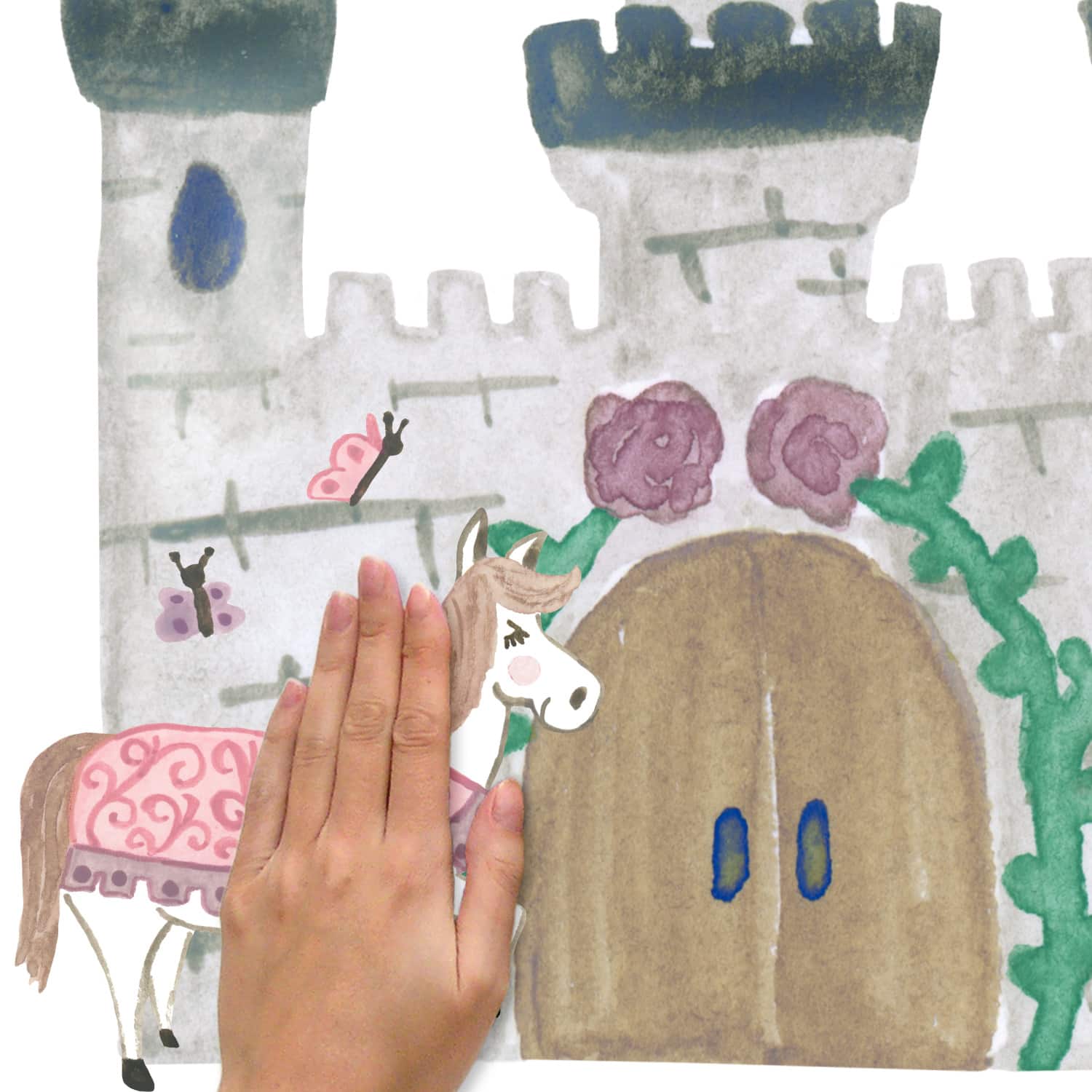 RoomMates Princess & Knight Castle Peel & Stick Giant Wall Decal Set with Alphabet