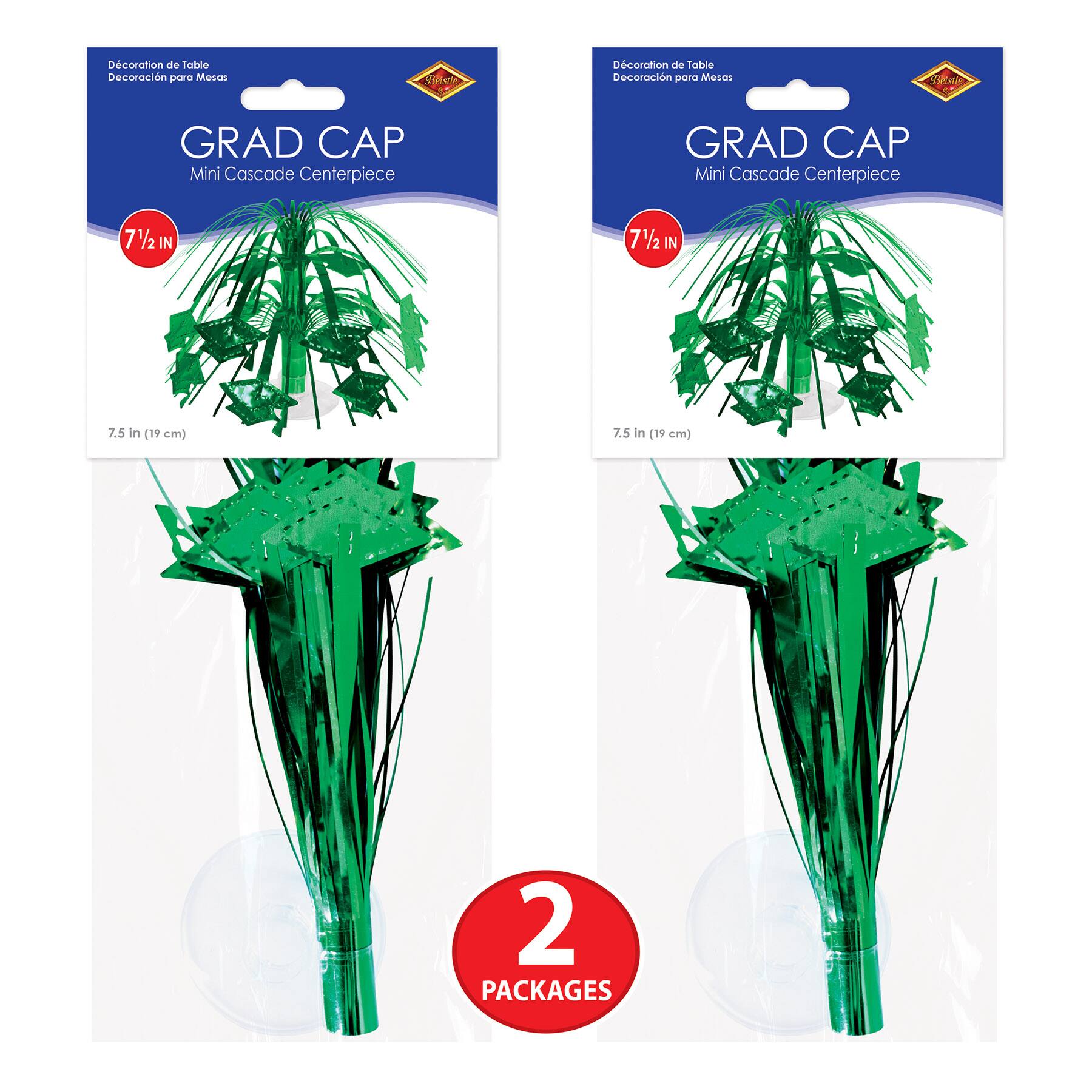 Beistle 7.5" Grad Cap Mini Cascade Centerpieces, 2ct.