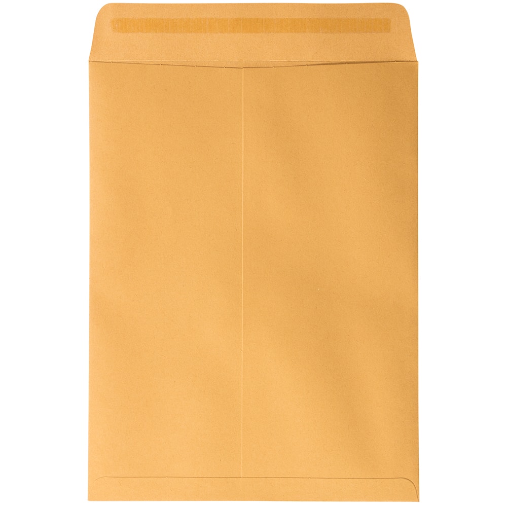 JAM Paper Brown Kraft Manila Open End Catalog Premium Envelopes with Peel & Seal Closure