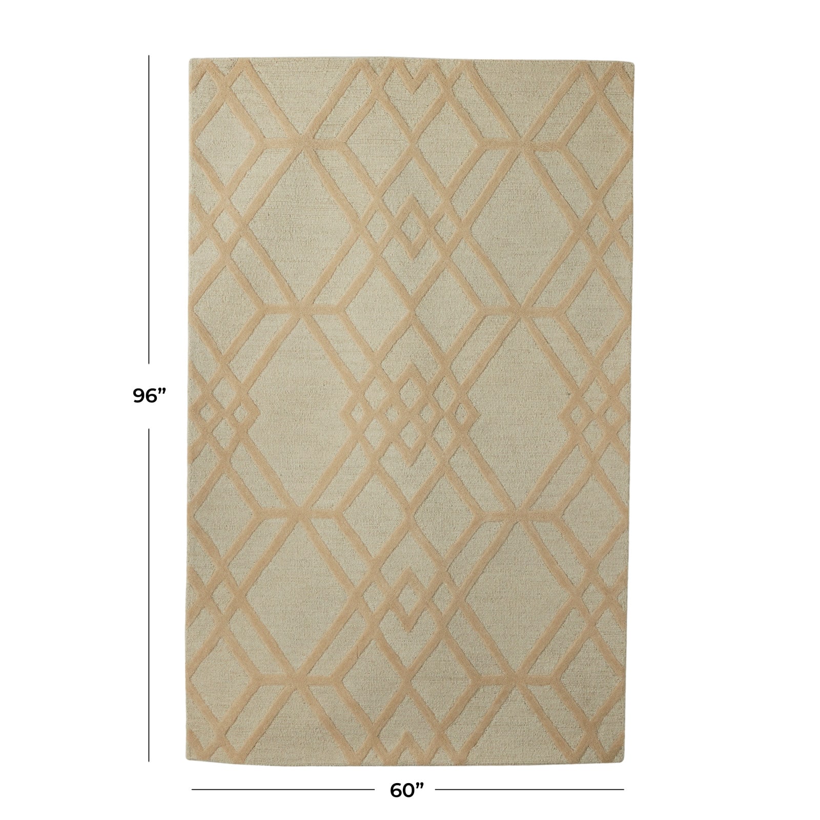 Beige Contemporary 5' x 8' Area Rug