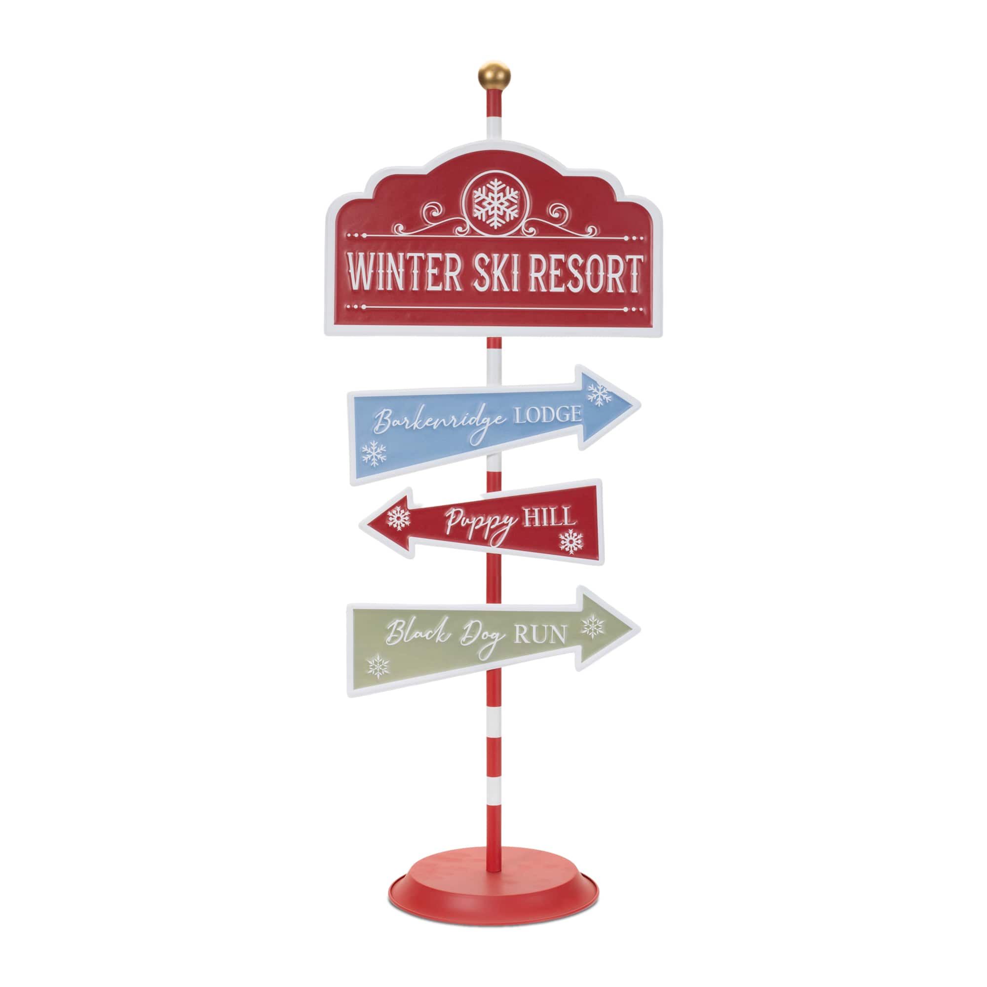 94299DS 33.5 in. Iron Ski Resort Sign, Red, Blue & Green