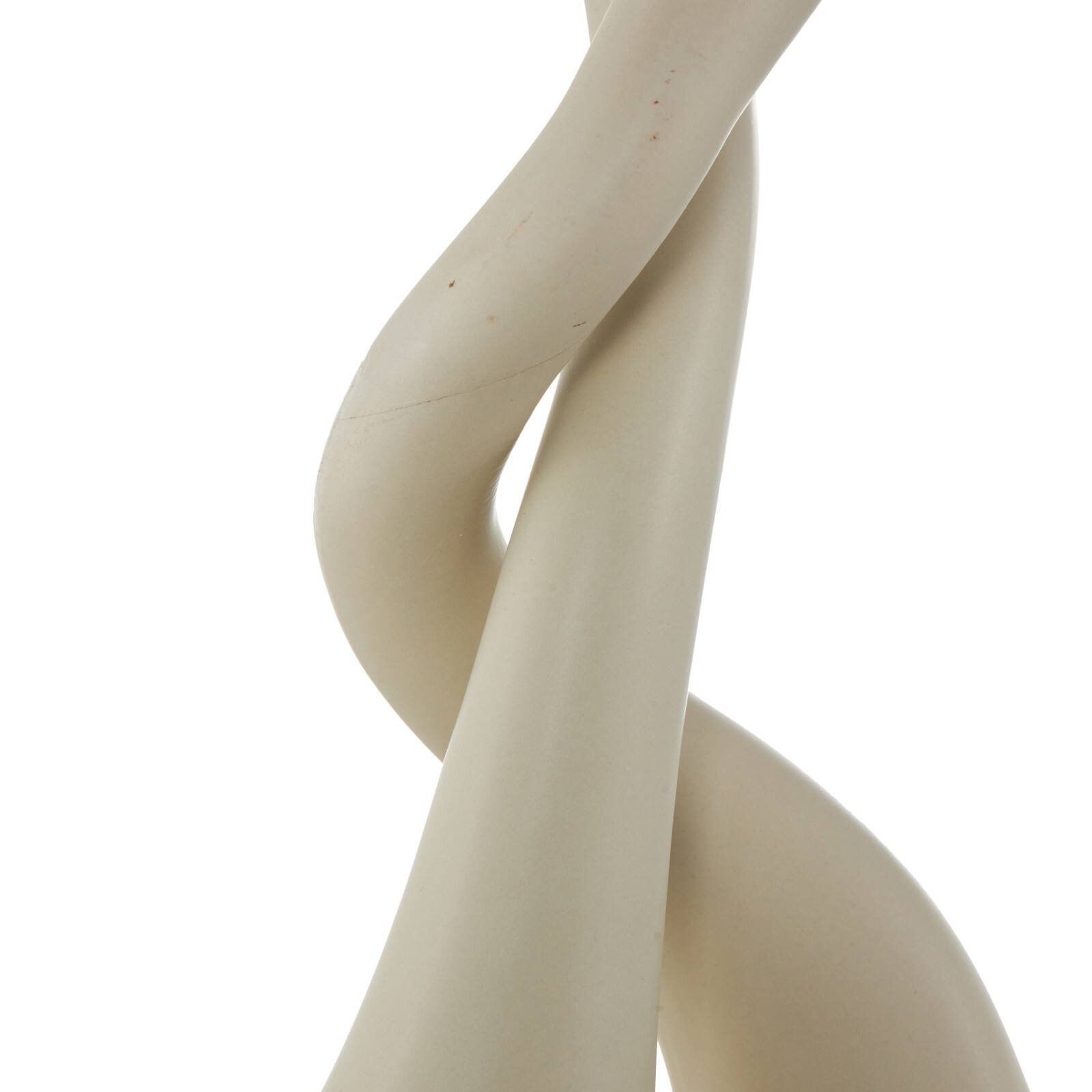 Beige Ceramic Swan Intertwined Decorative Sculpture Set