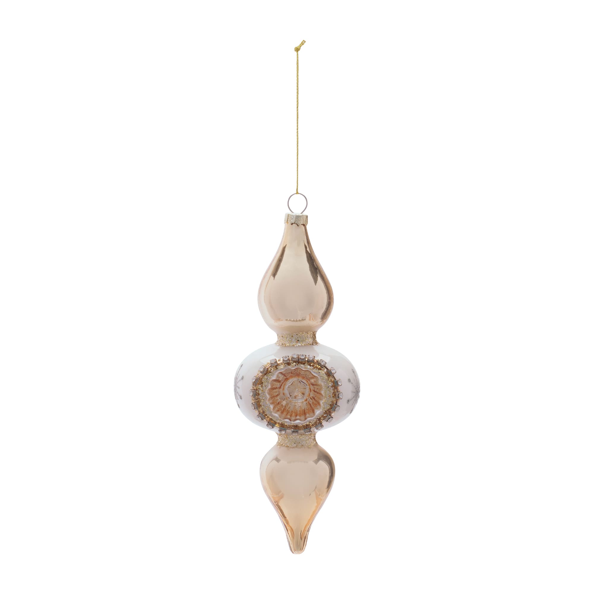 Melrose 7.75" Glass Finial Reflector Ornament Set