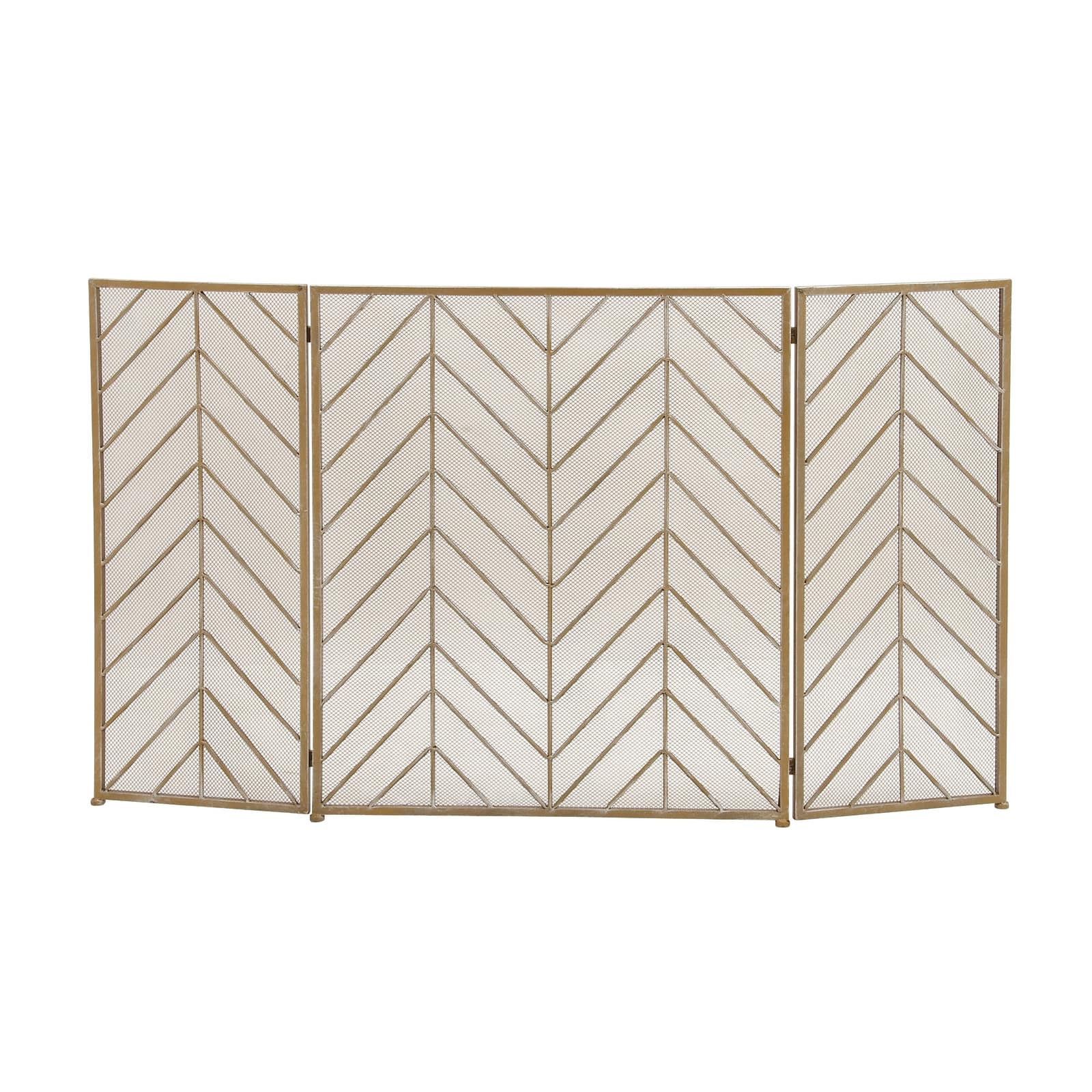 Brass Metal Contemporary Fireplace Screen