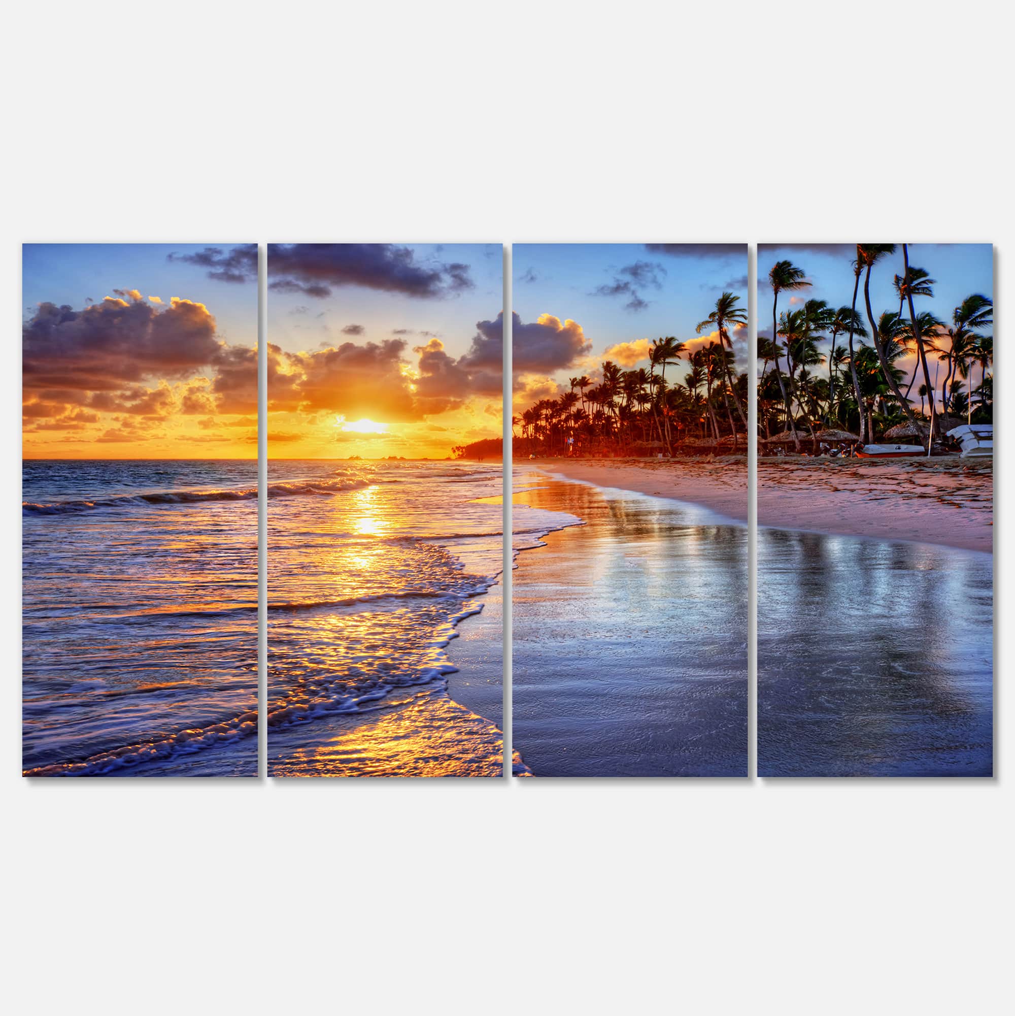 Designart - Beach Side Resort With Palm Trees