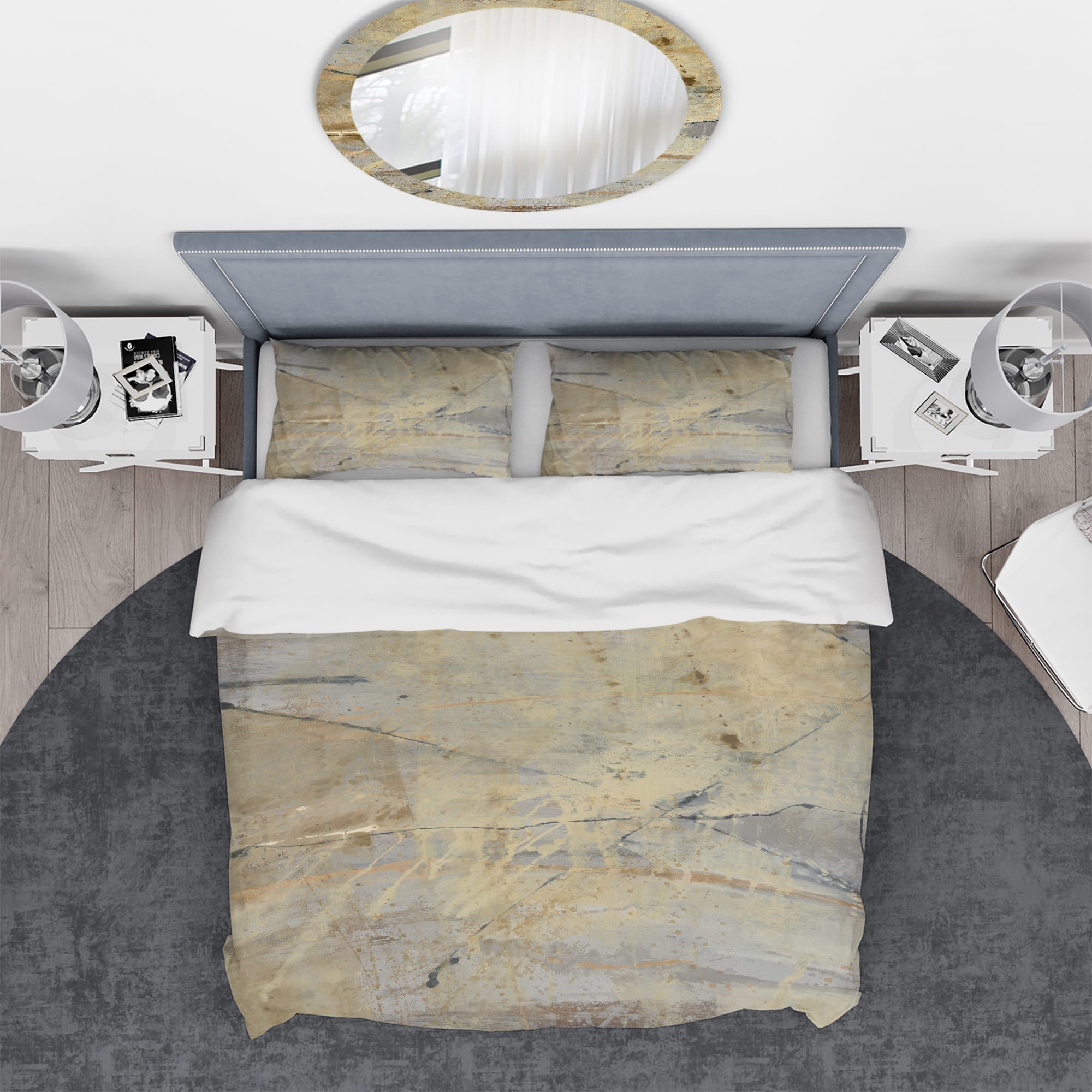 Designart 'Geometric Cream Block III' Geometric Bedding Set