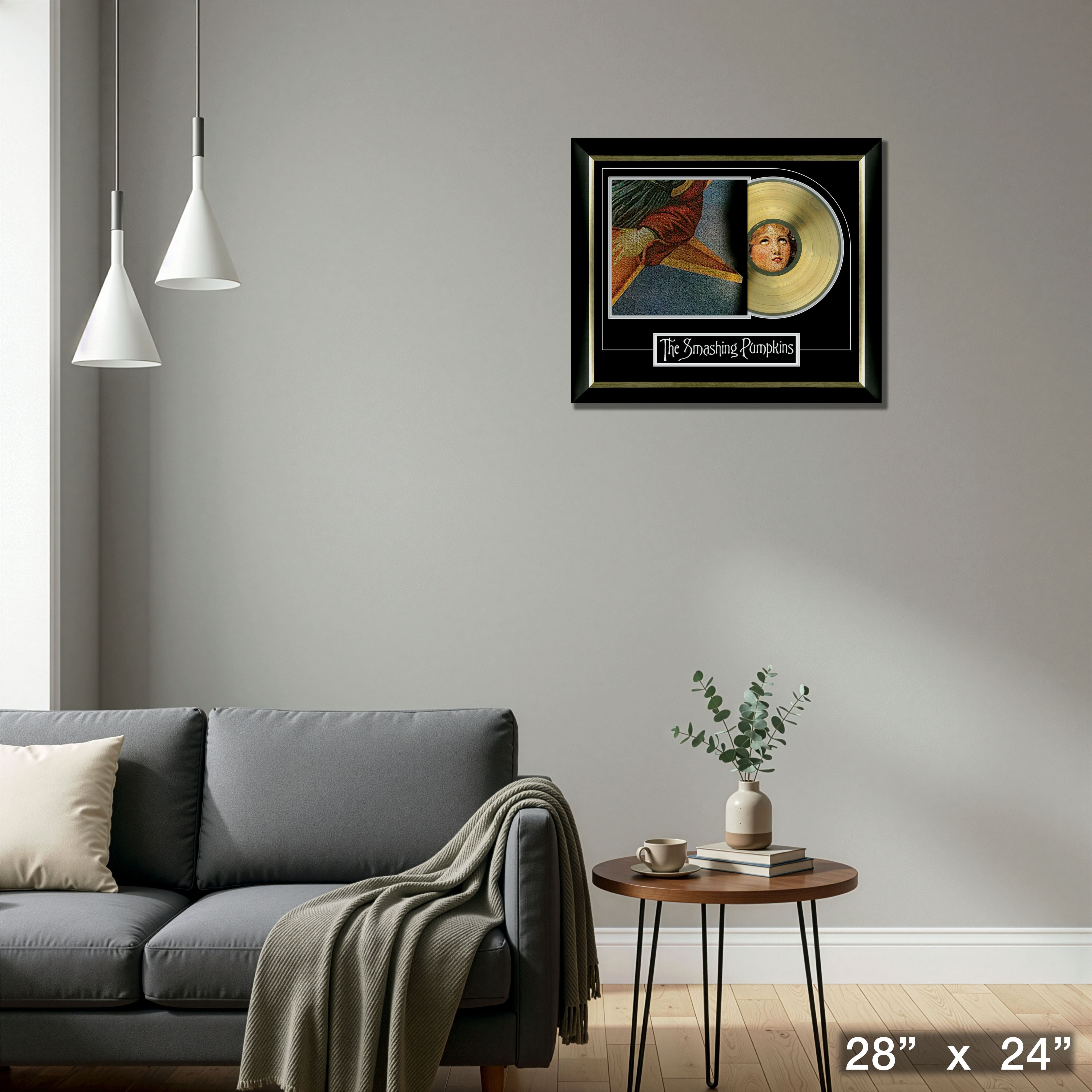 Smashing Pumpkins Infinite Sadness Music Cover Framed with Gold Vinyl 28" x 24"