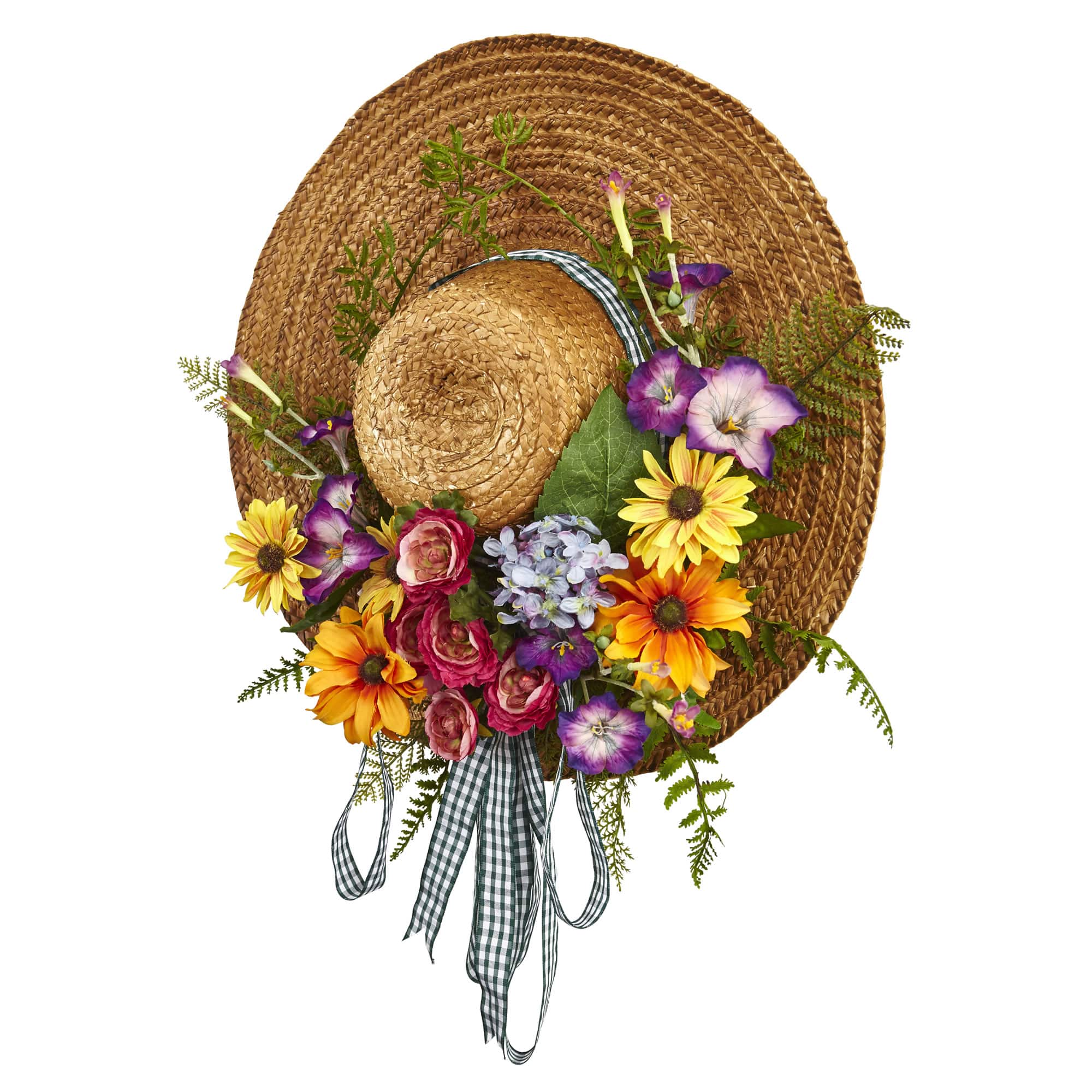 18" Mixed Flower Hat Wreath