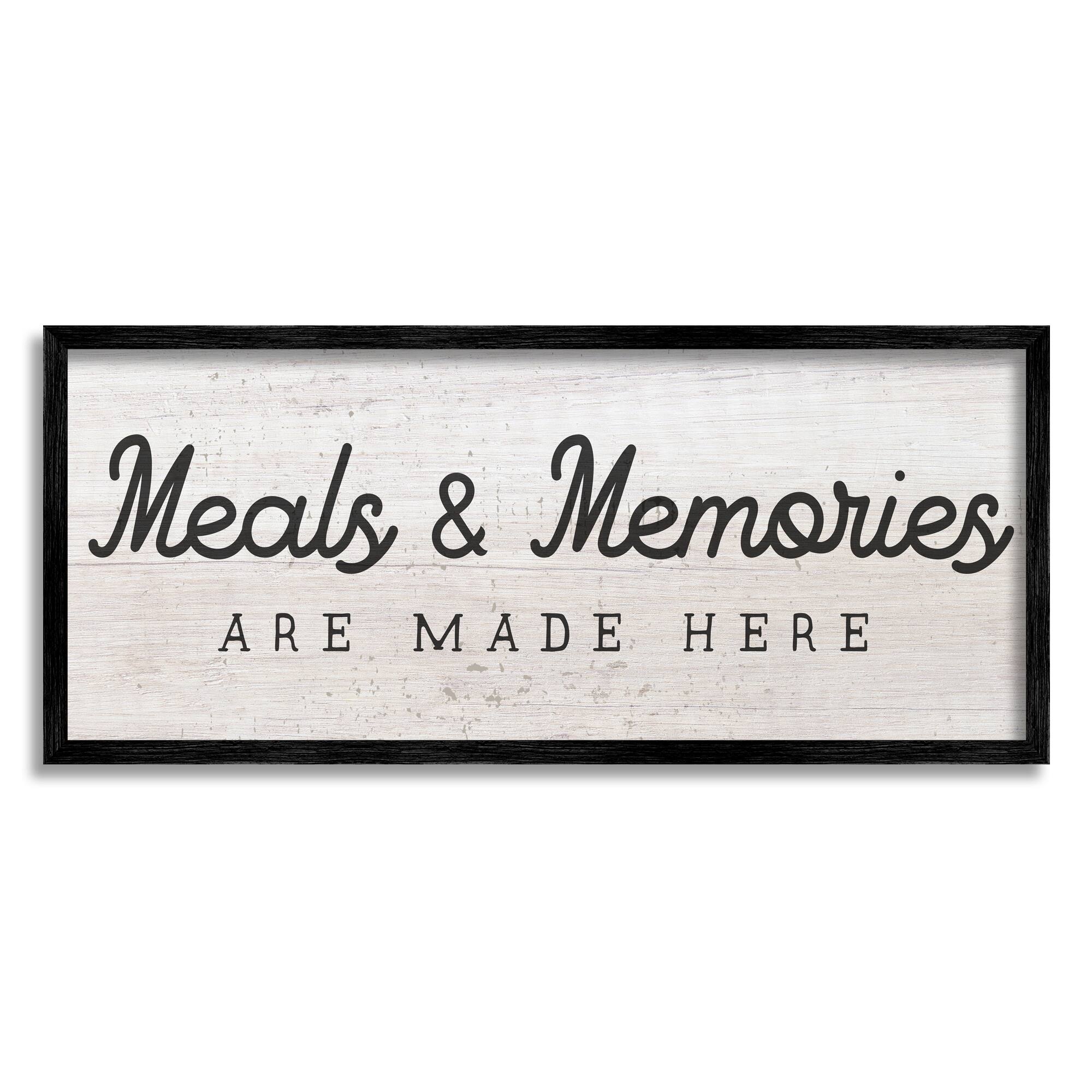 Stupell Industries Meals & Memories Made Here Rustic Kitchen Sign Framed Wall Art