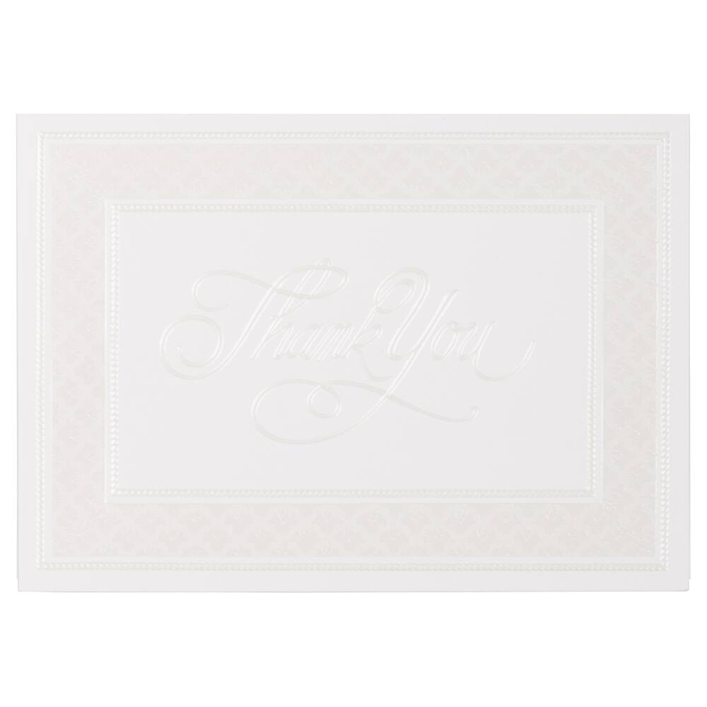 JAM Paper Pearl Border Thank You Cards & Kraft Envelopes, 25ct.