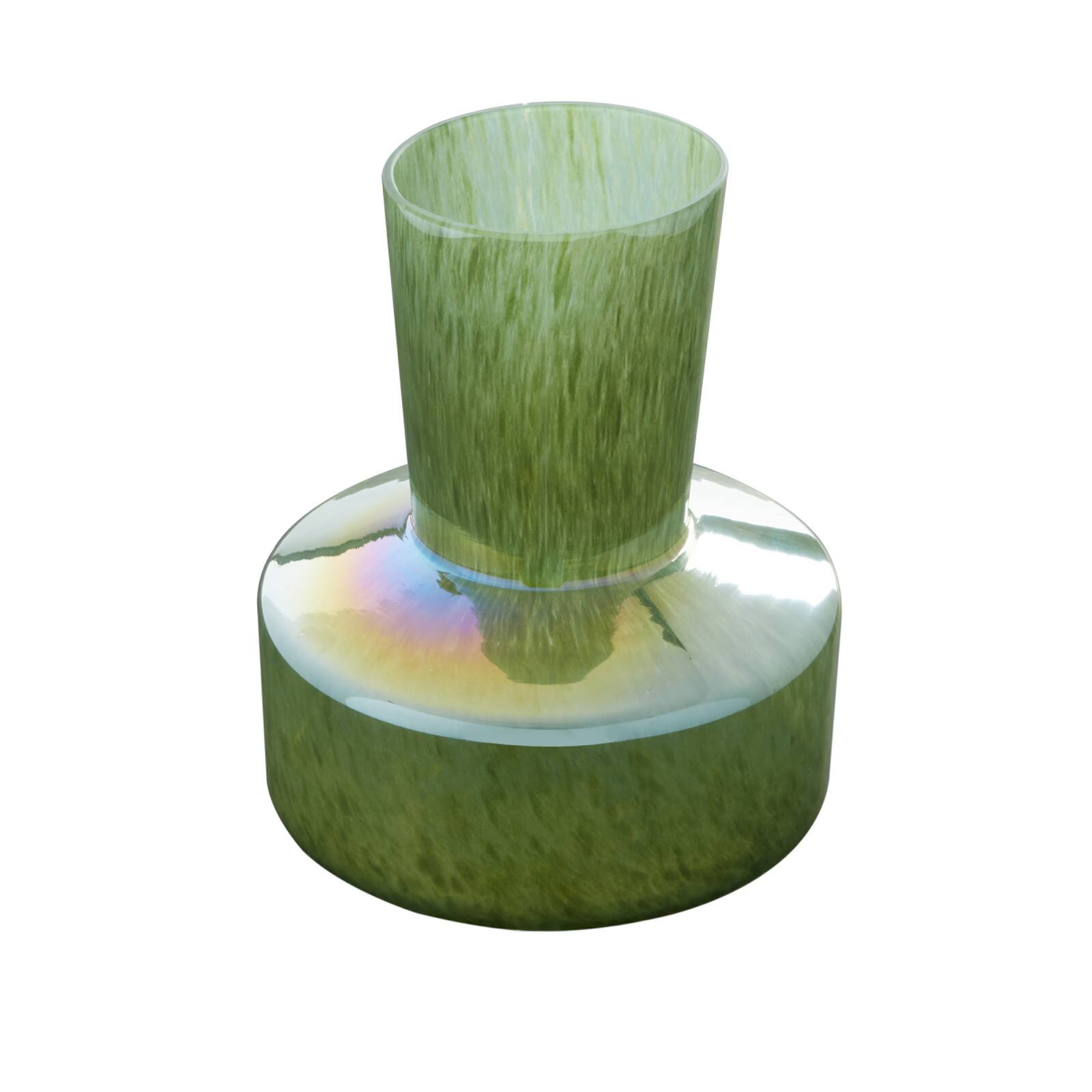 12" Jade Green Magician's Hat Modern Glass Vase