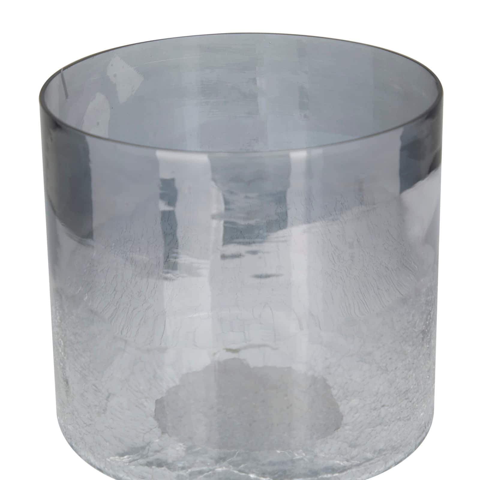 Black Glass Traditional Candle Holder, 10" x 6" x 6"