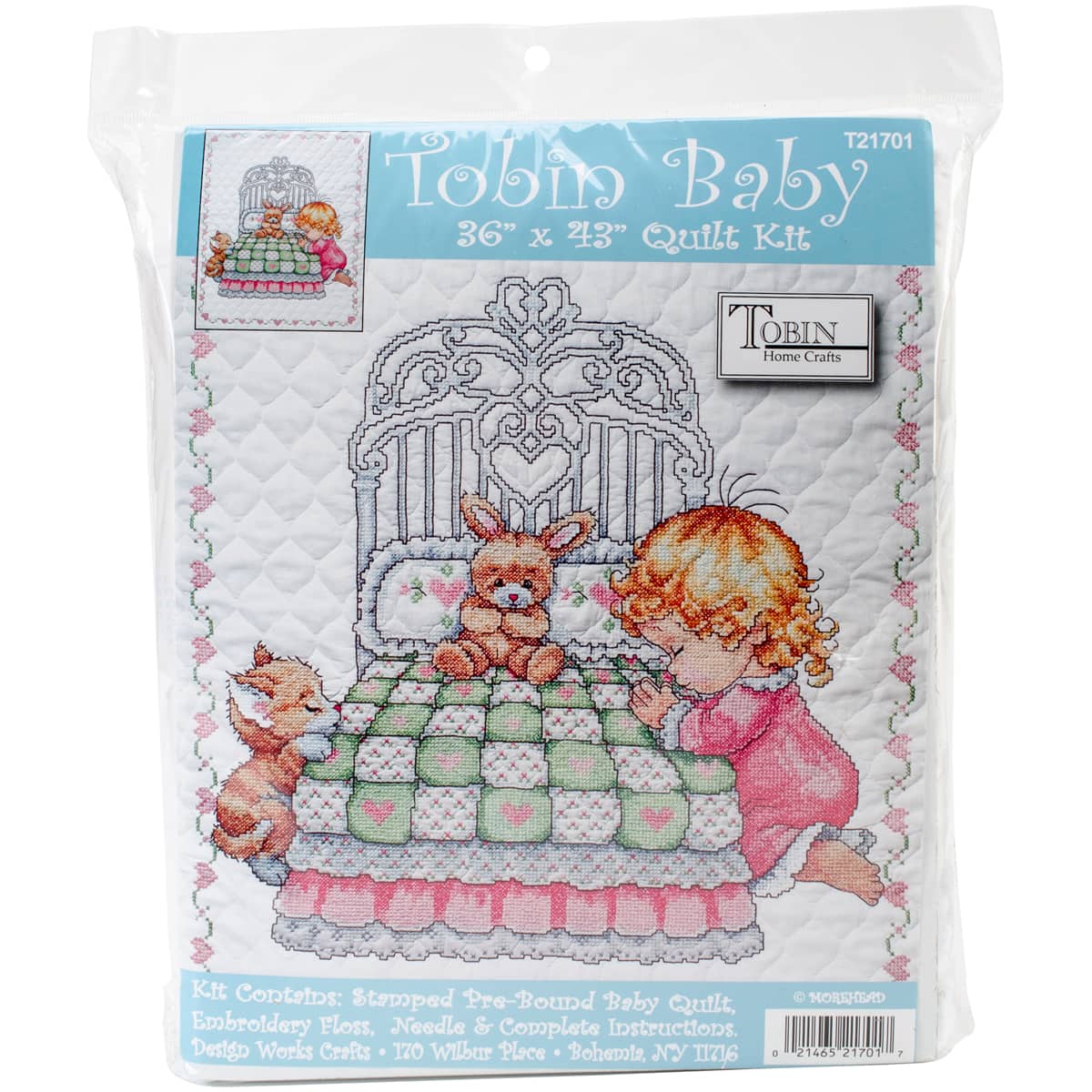 Tobin Baby Bedtime Prayer Stamped Quilt Cross Stitch Kit