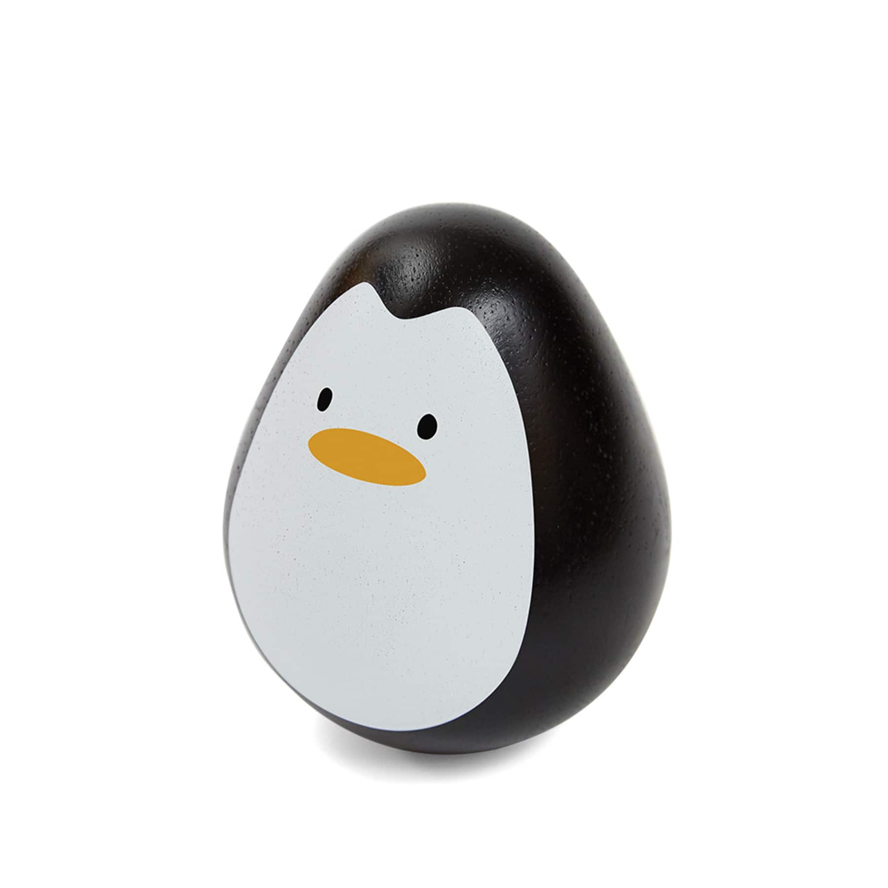 PlanToys 3" Black & White Penguin Wobbler Wooden Bounce Back Toy