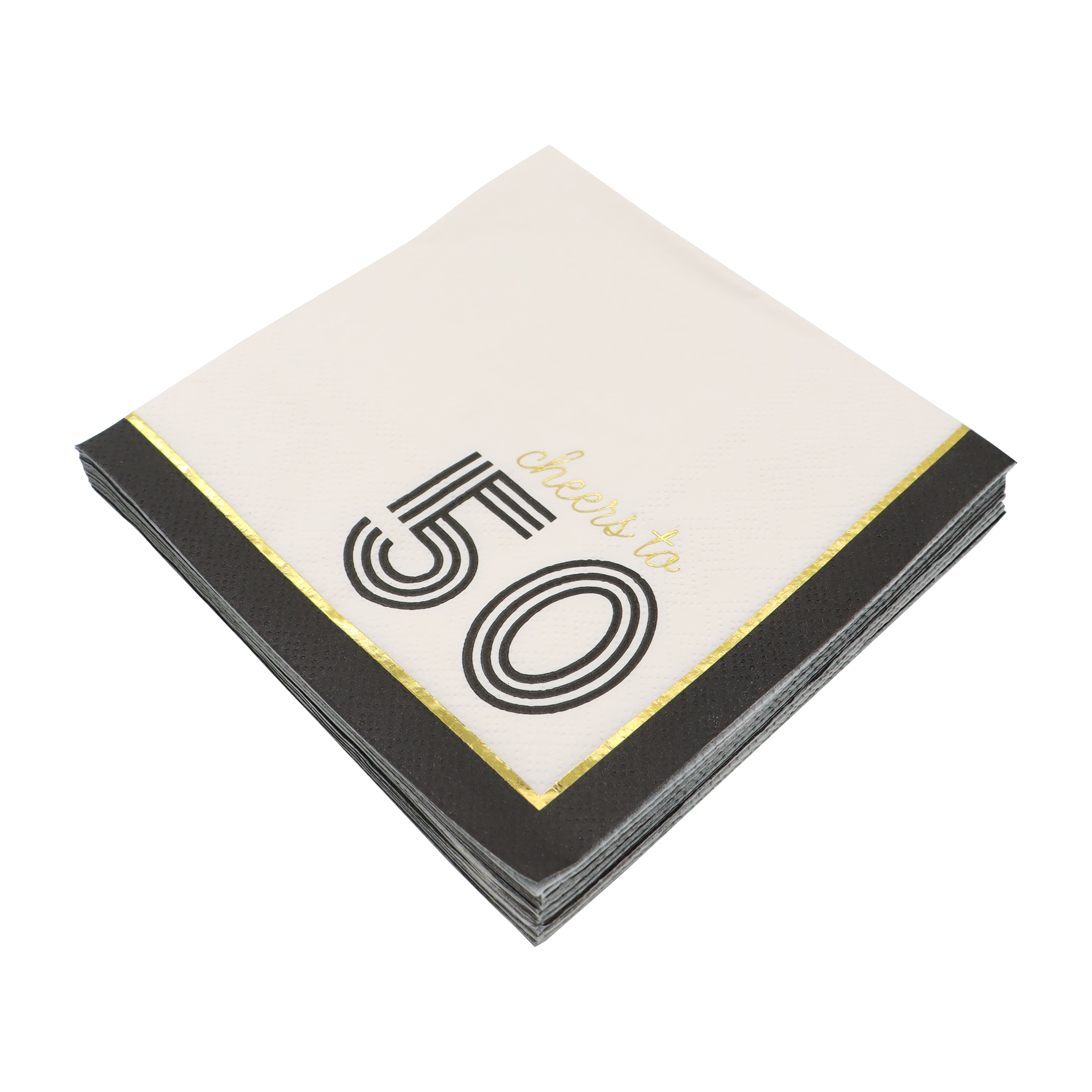 24 Packs: 20 ct. (480 total) Cheers to 50 Beverage Napkins by Celebrate It™