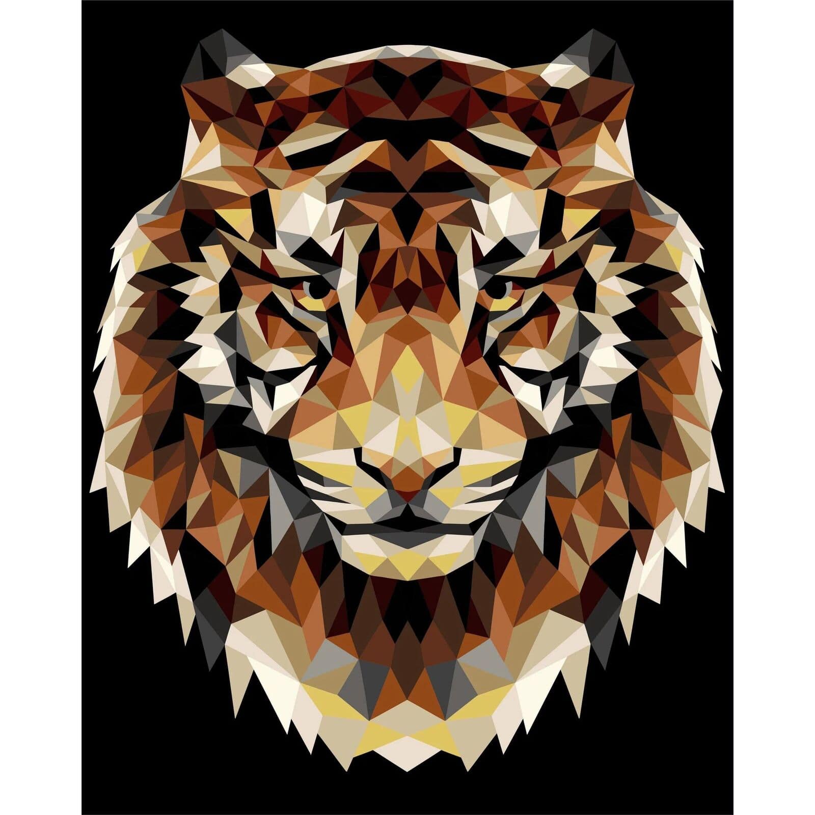 Crafting Spark Celebration Poly Tiger Painting by Numbers Kit