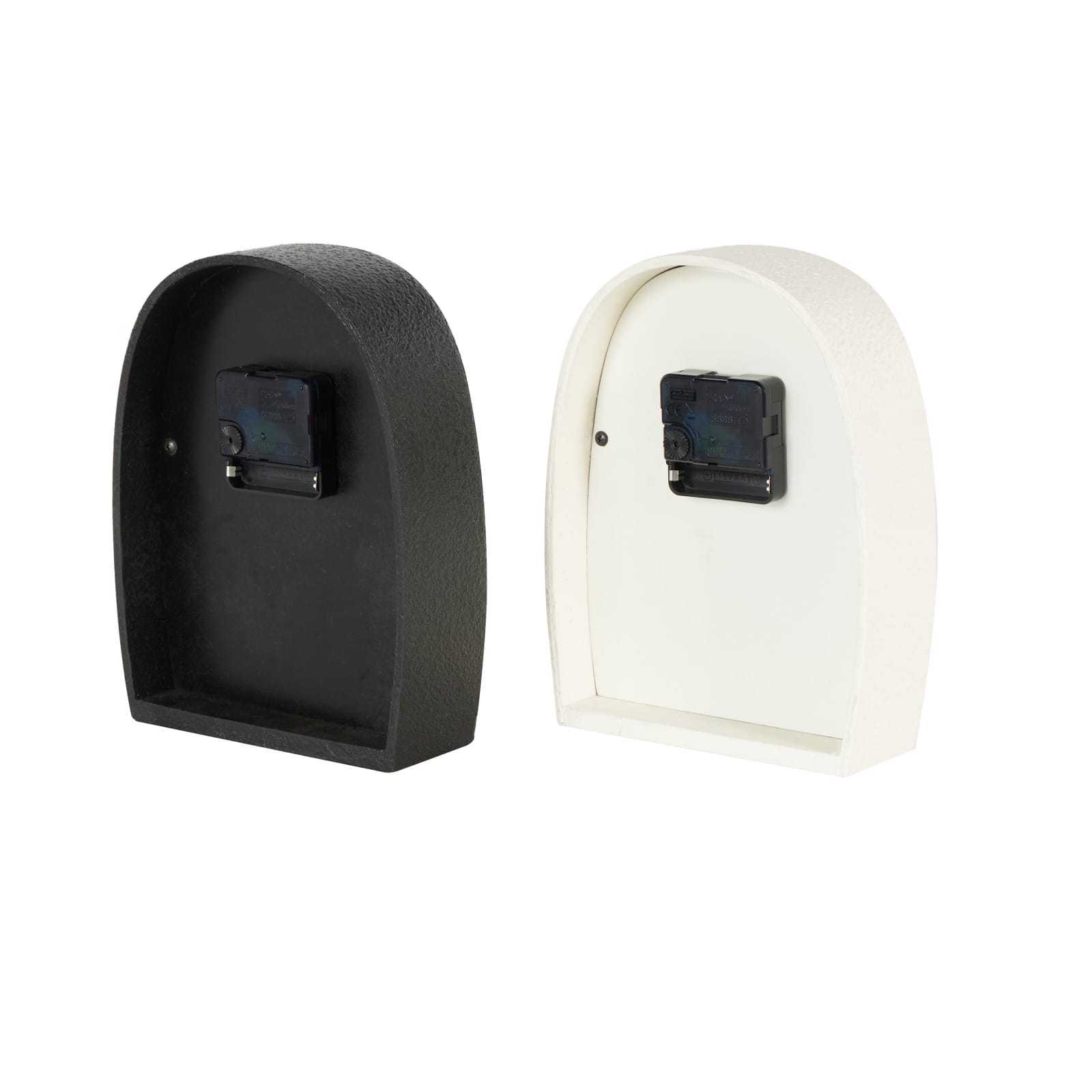 Black & White Wood Textured Decorative Clock Set