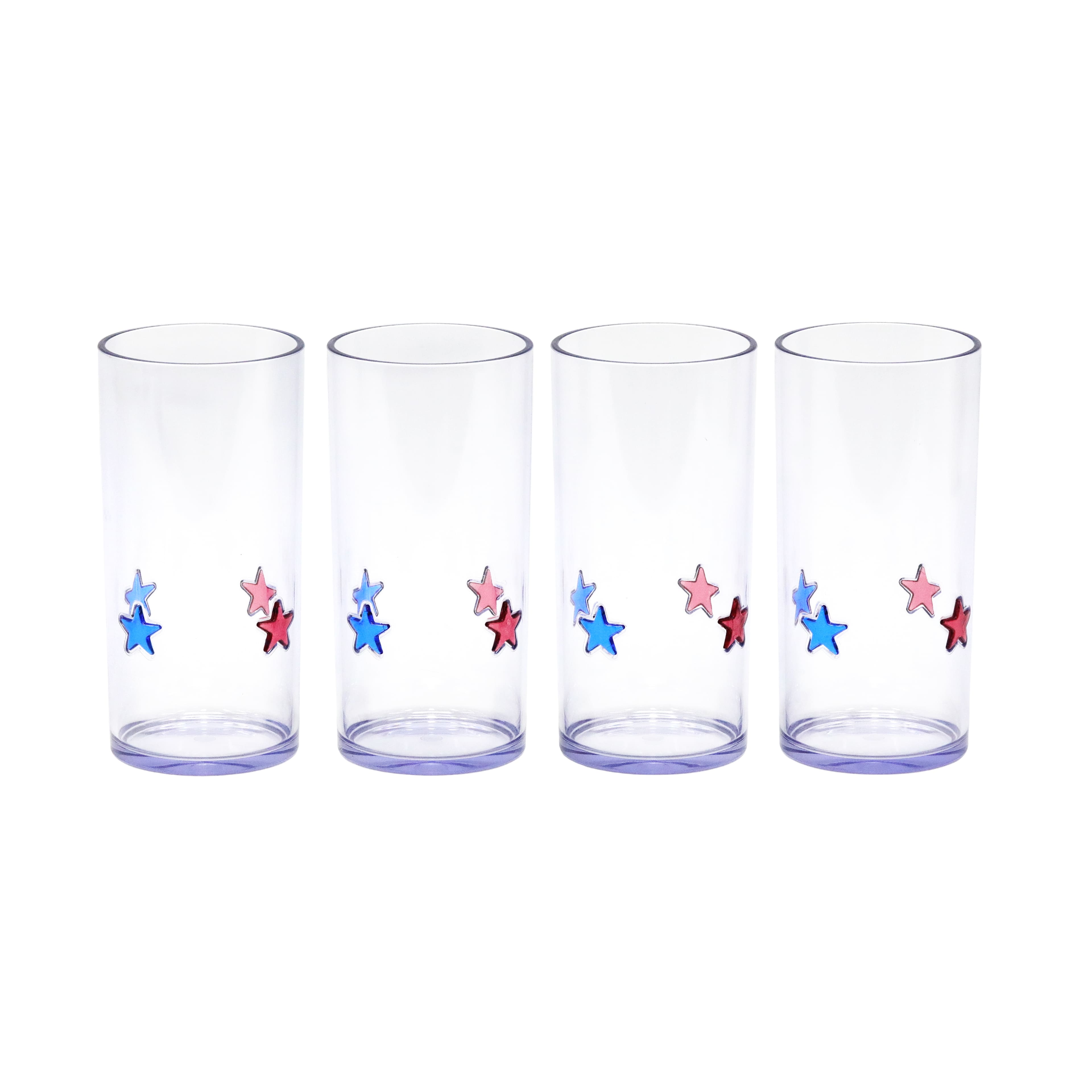 17oz. Red, White & Blue Stars Highball Glasses, 4ct. by Celebrate It™