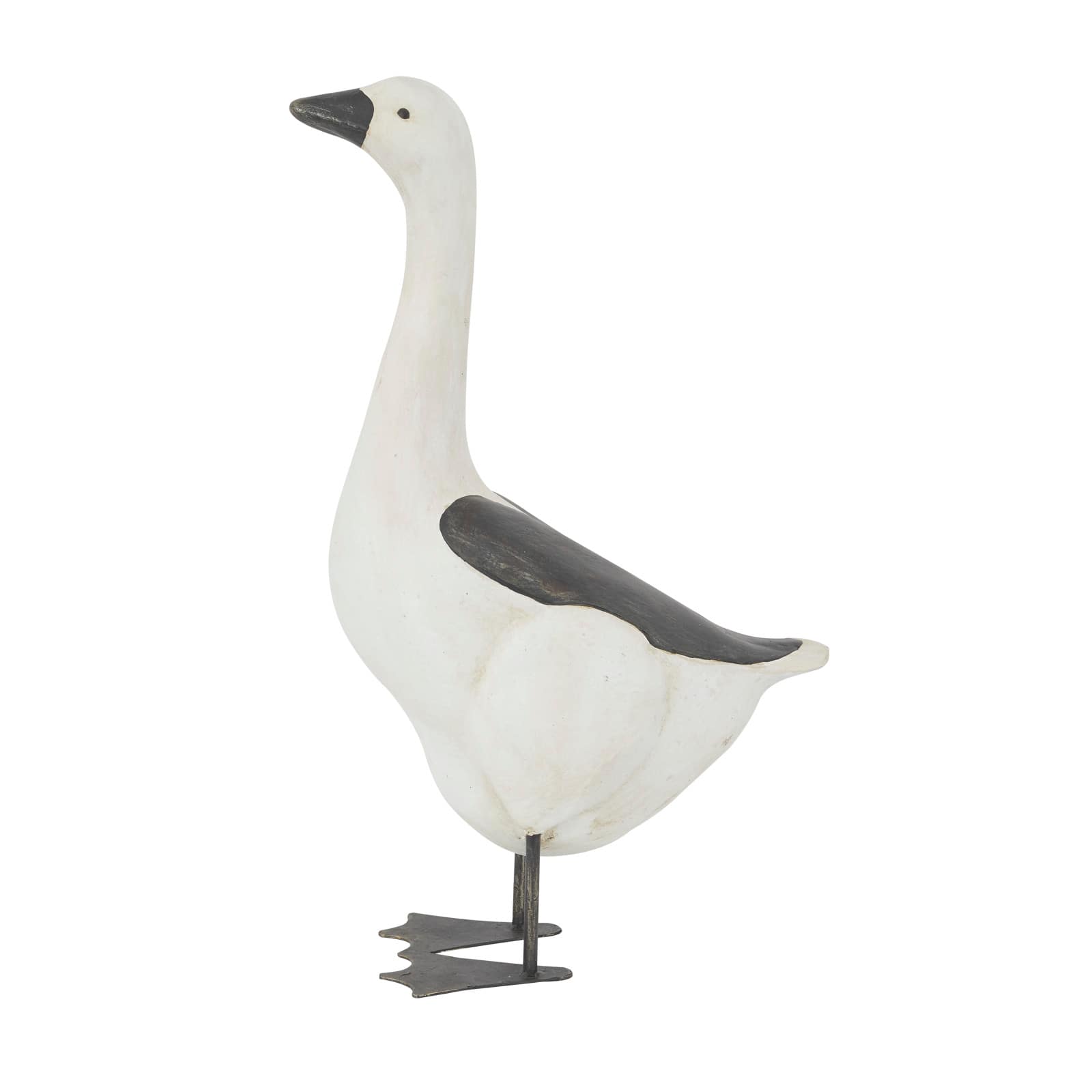 White Polystone French Country Garden Sculpture, 25" x 8" x 15"