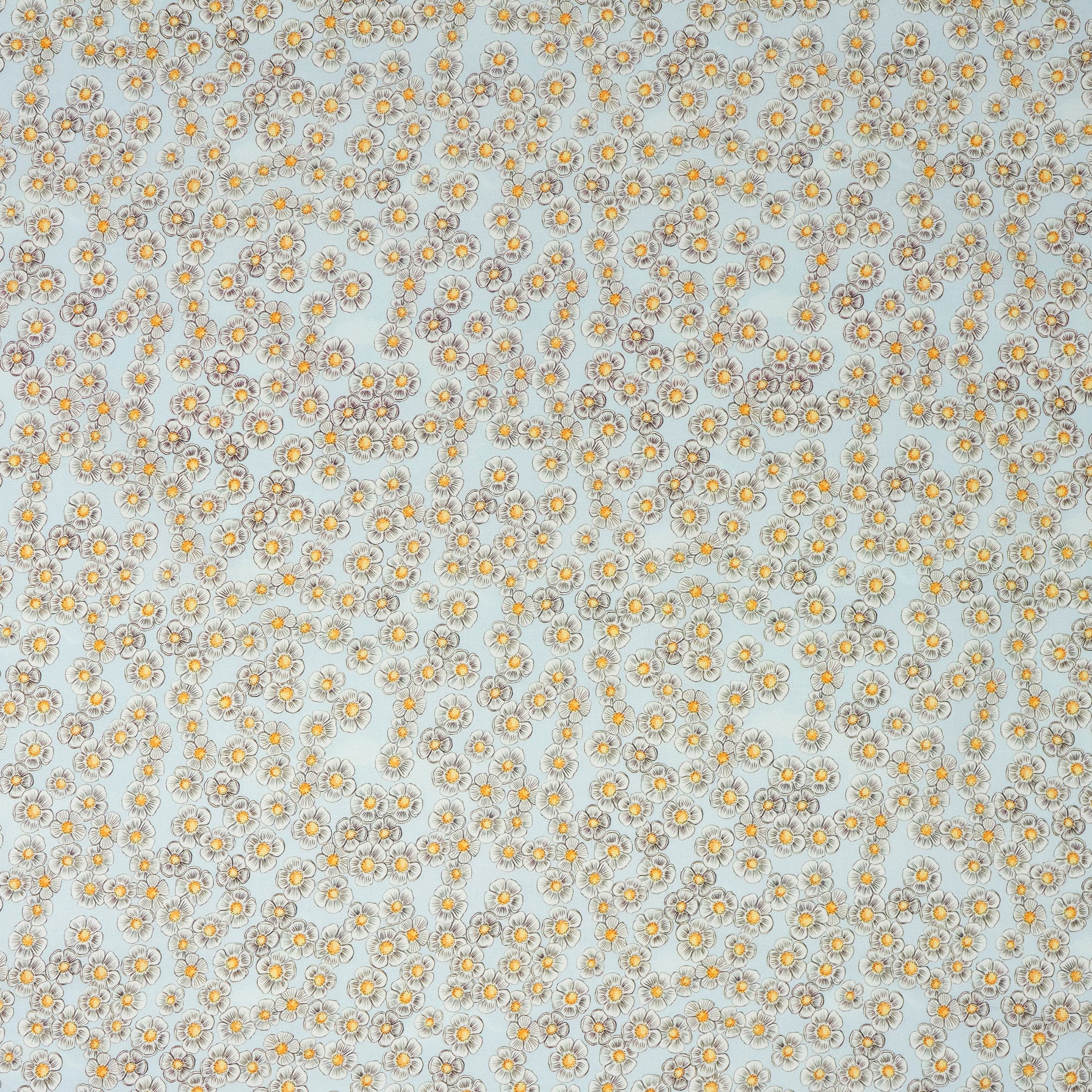 Stitch & Sparkle Light Blue Daisy Maries Picnic Cotton Fabric