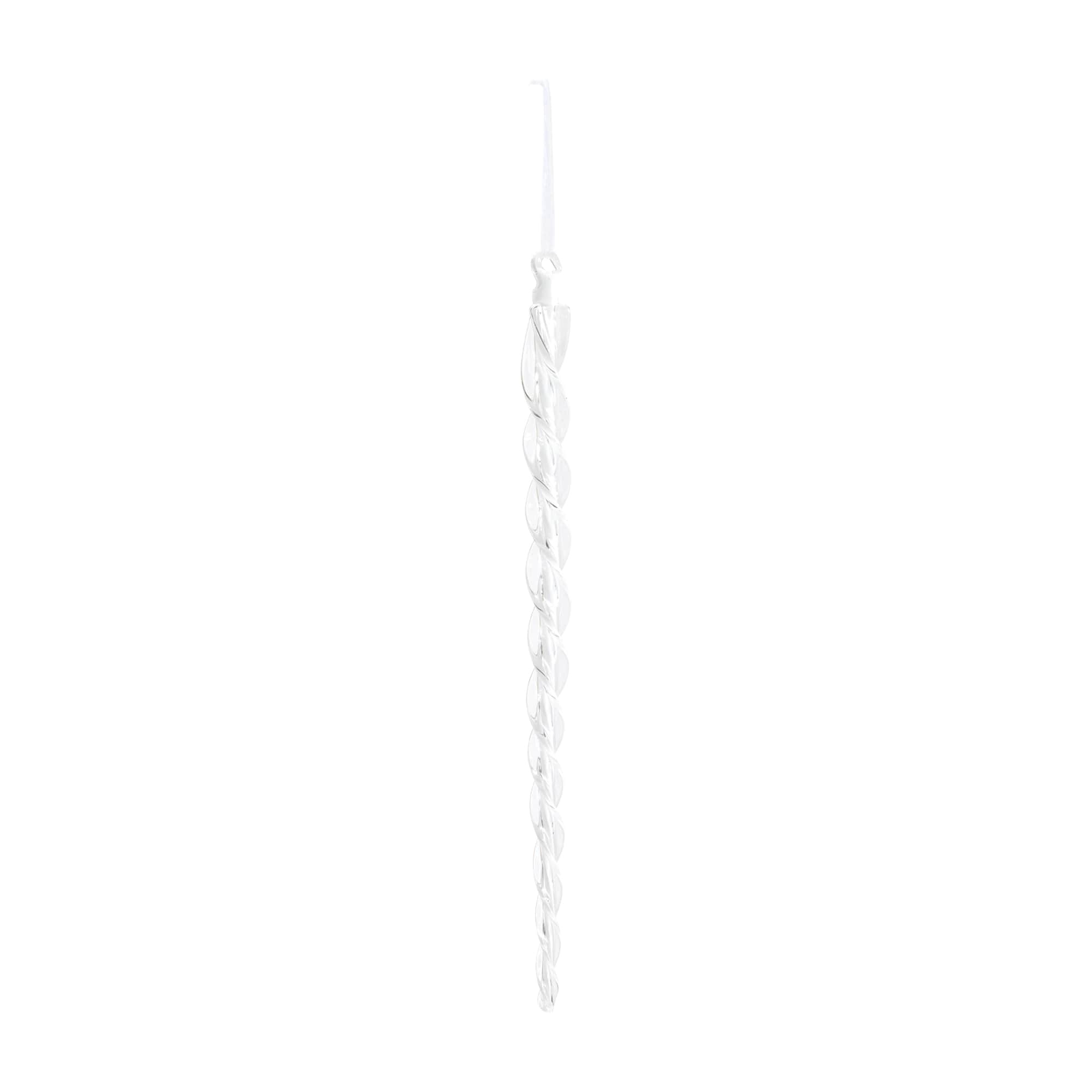 Melrose Clear Glass Icicle Ornaments Set