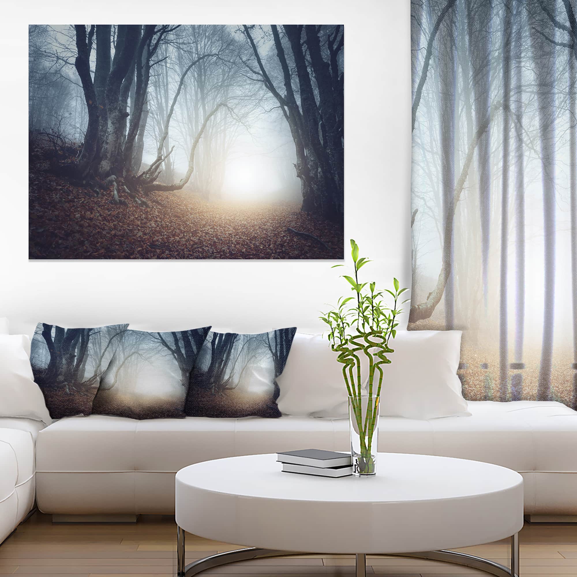 Designart - Magical Trees in Mysterious Forest - Modern Forest Canvas Wall Art