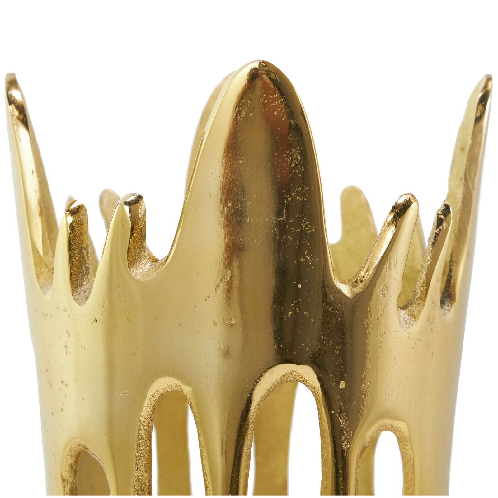 Gold Aluminum Drip Vase with Melting Designed Body Set