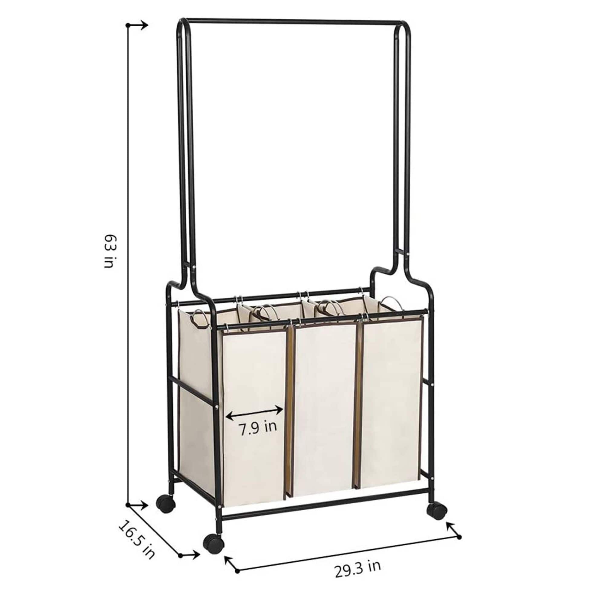 Brown Heavy Duty Laundry Sorters Cart