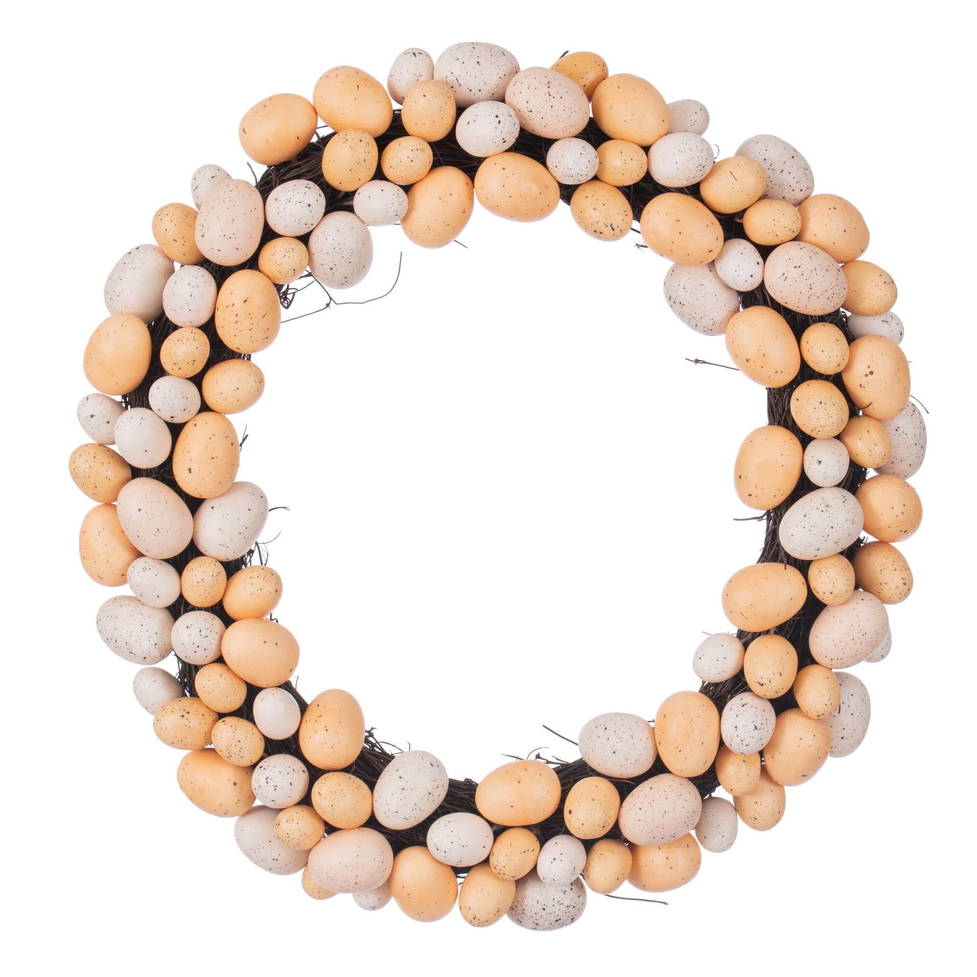 18" Orange & Ivory Artificial Easter Eggs Wreath By Vickerman in Pastel Orange | Michaels®