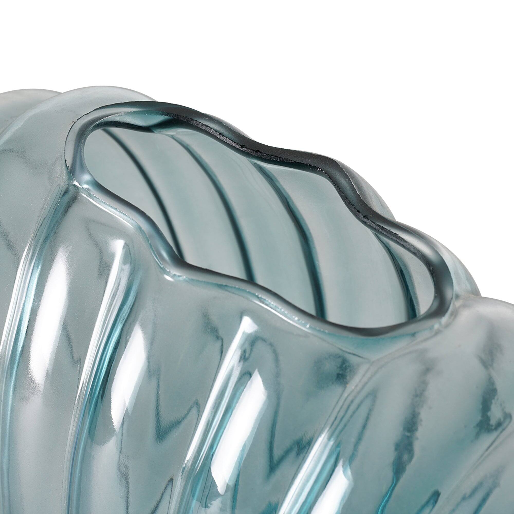 American Art Decor Sea Scallops Azure Glass Vase Set