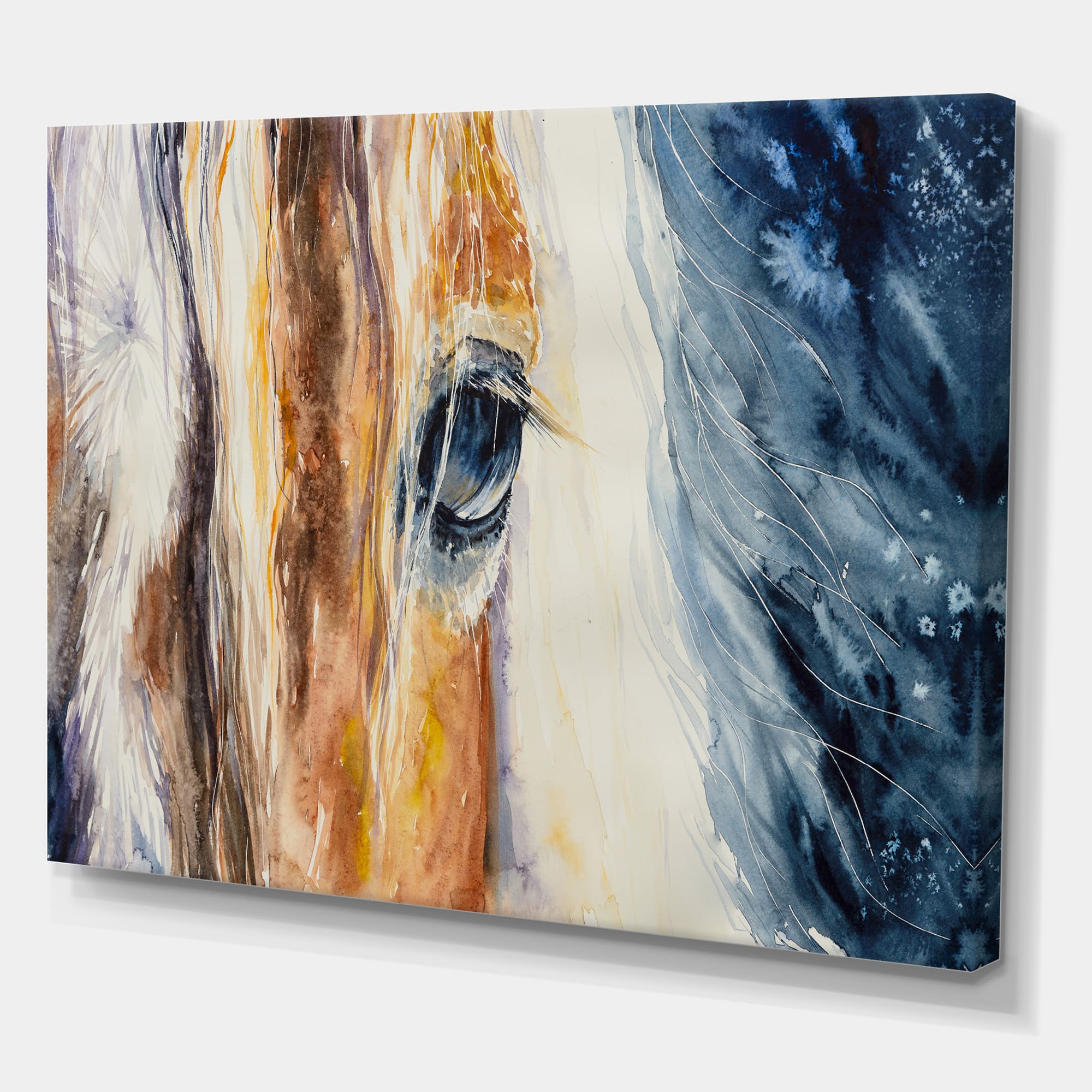 Designart - Close-Up of A Beautiful Horses Eye I - Farmhouse Canvas Wall Art Print