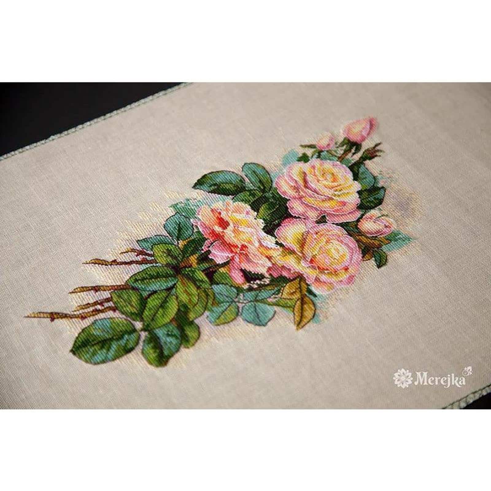 Merejka® Vintage Roses Counted Cross Stitch Kit