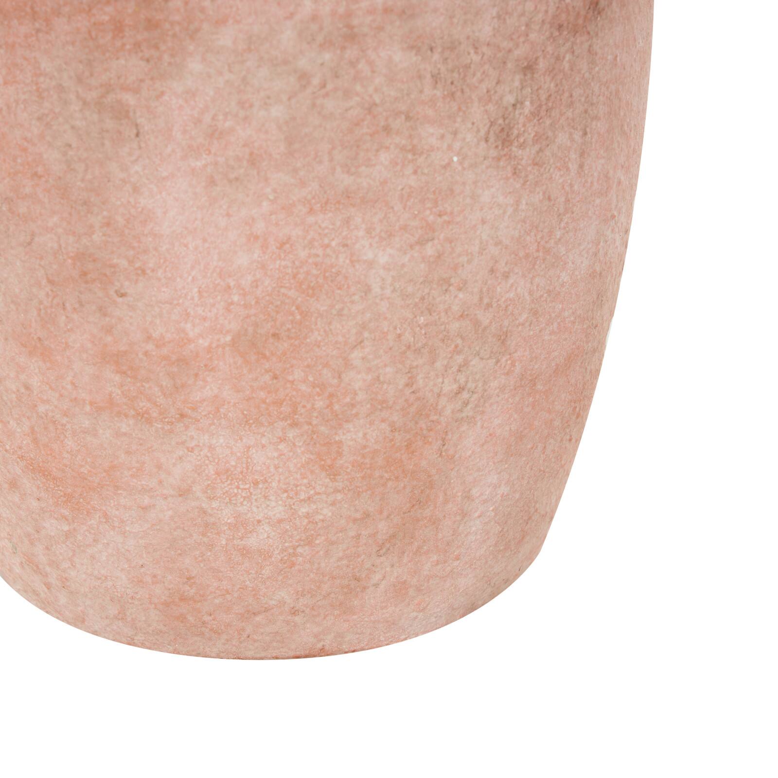 12" Pink Antique-Style Ceramic Vase with Handles