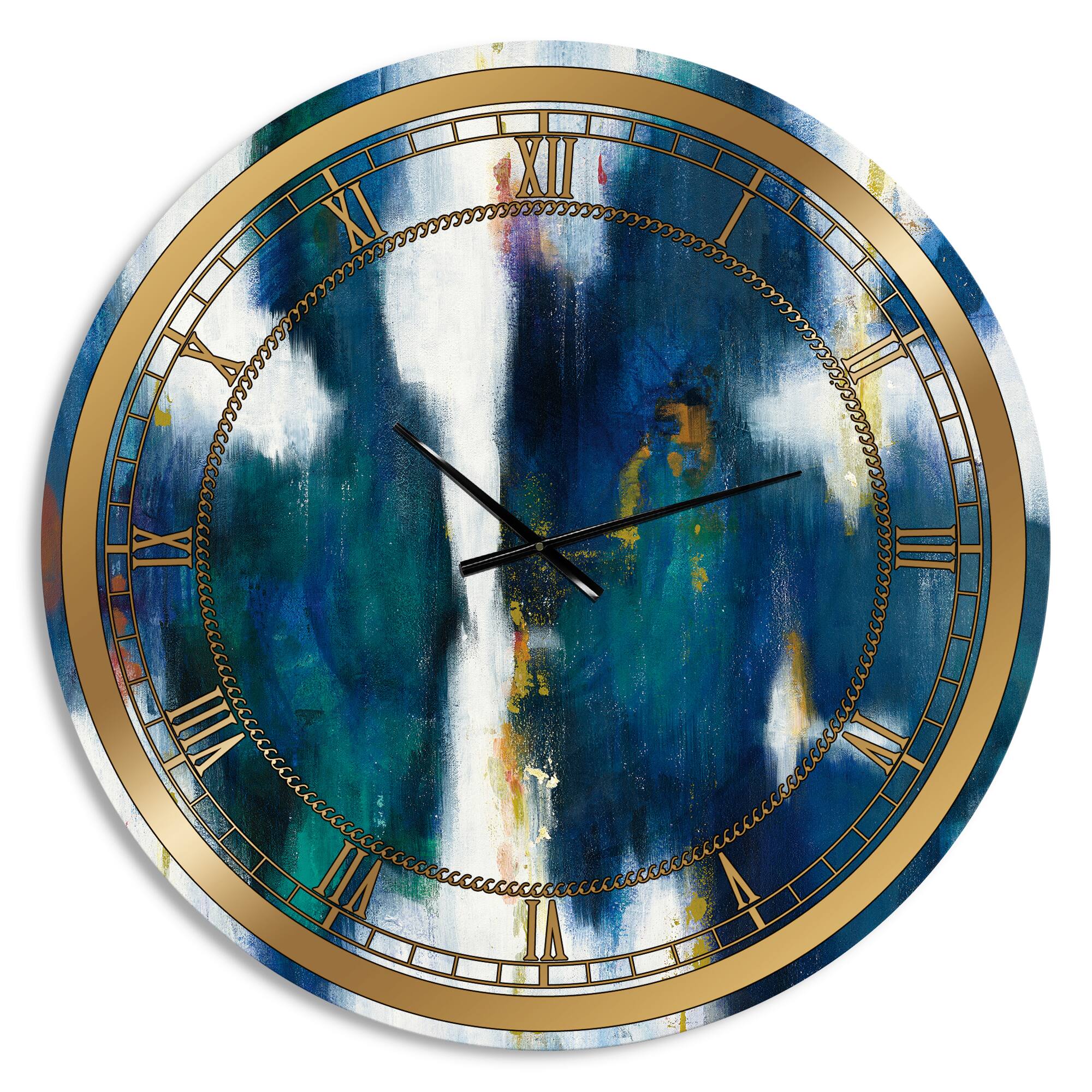 Designart 'Blue Glam Texture I Glam Wall Clock