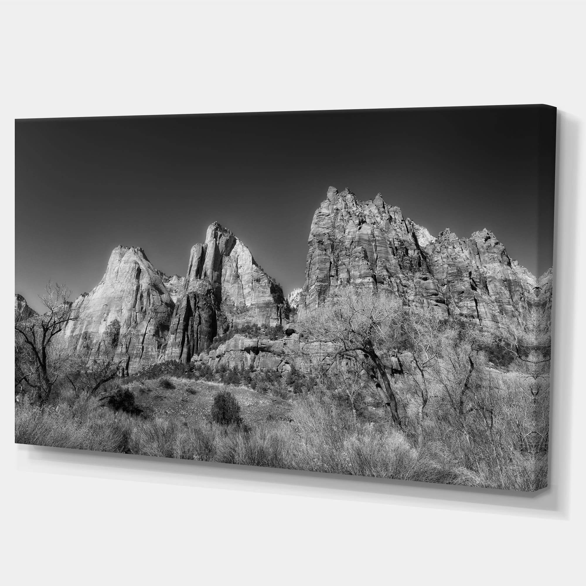 Designart - Rising Red Rocks Black and White