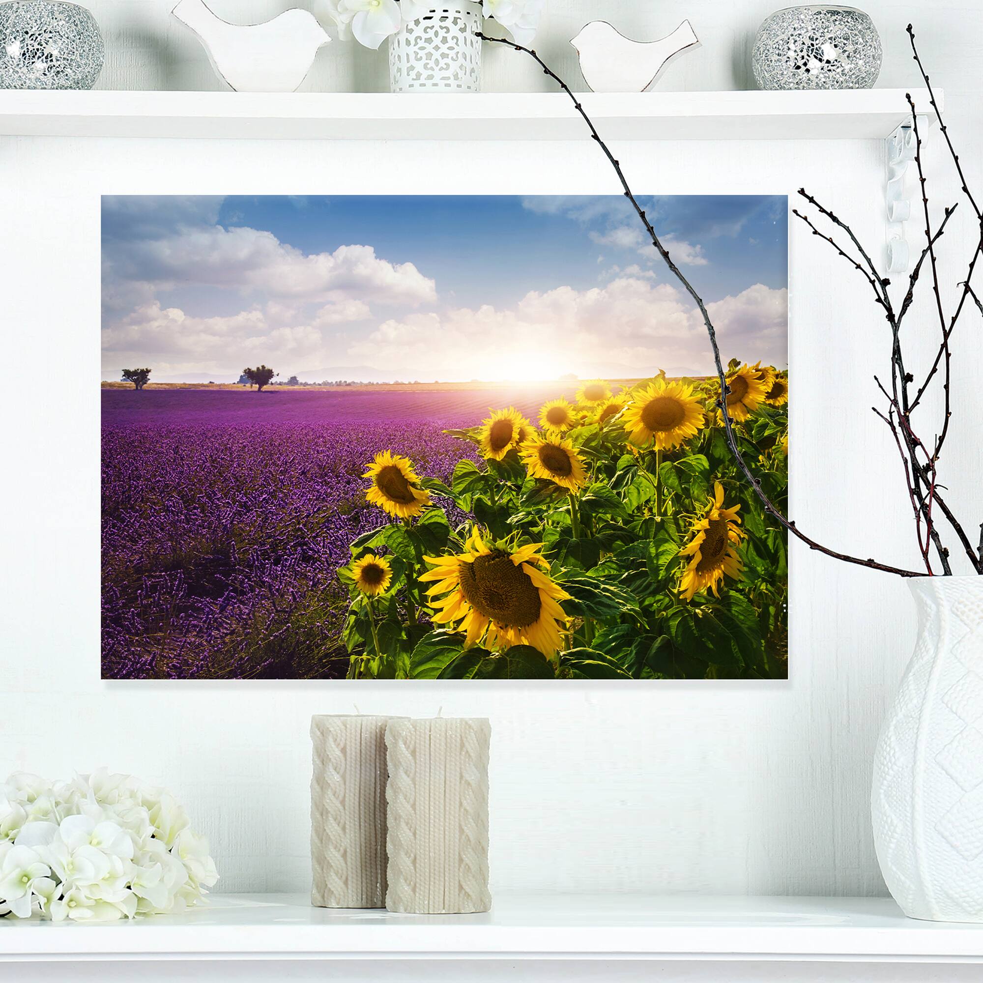 Designart - Lavender and Sunflower Fields