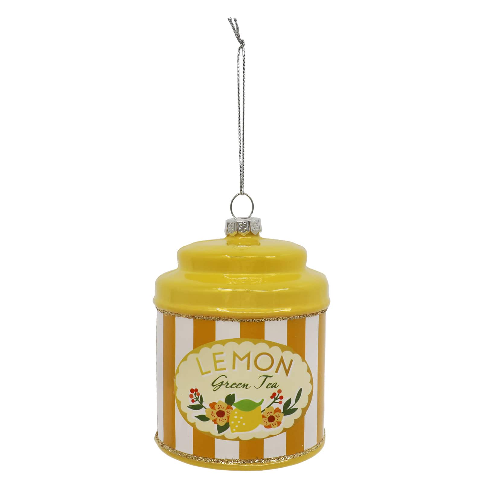 3.5" Lemon Green Tea Glass Ornament by Ashland®