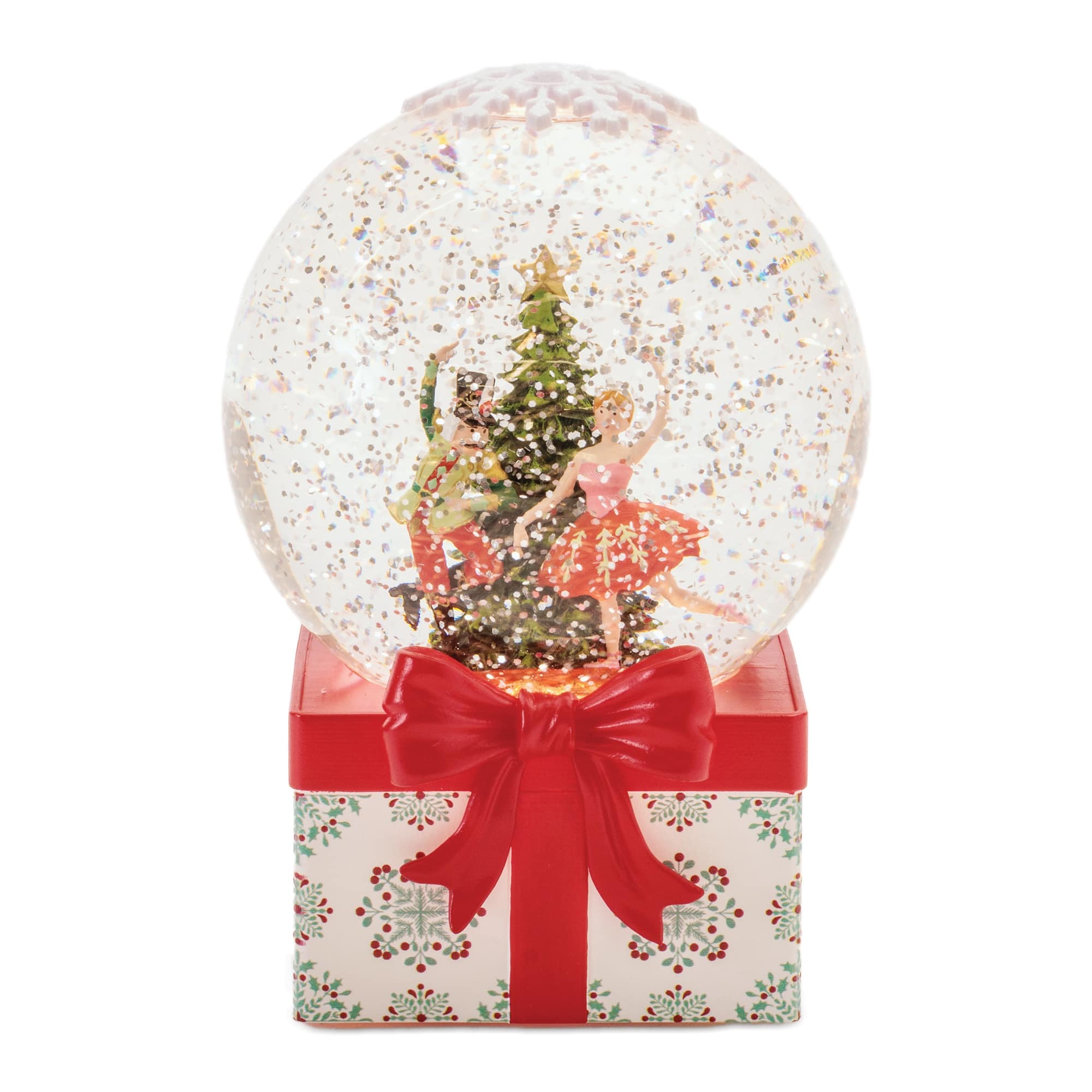 Melrose 6.75" LED Nutcracker & Ballerina Snow Globe