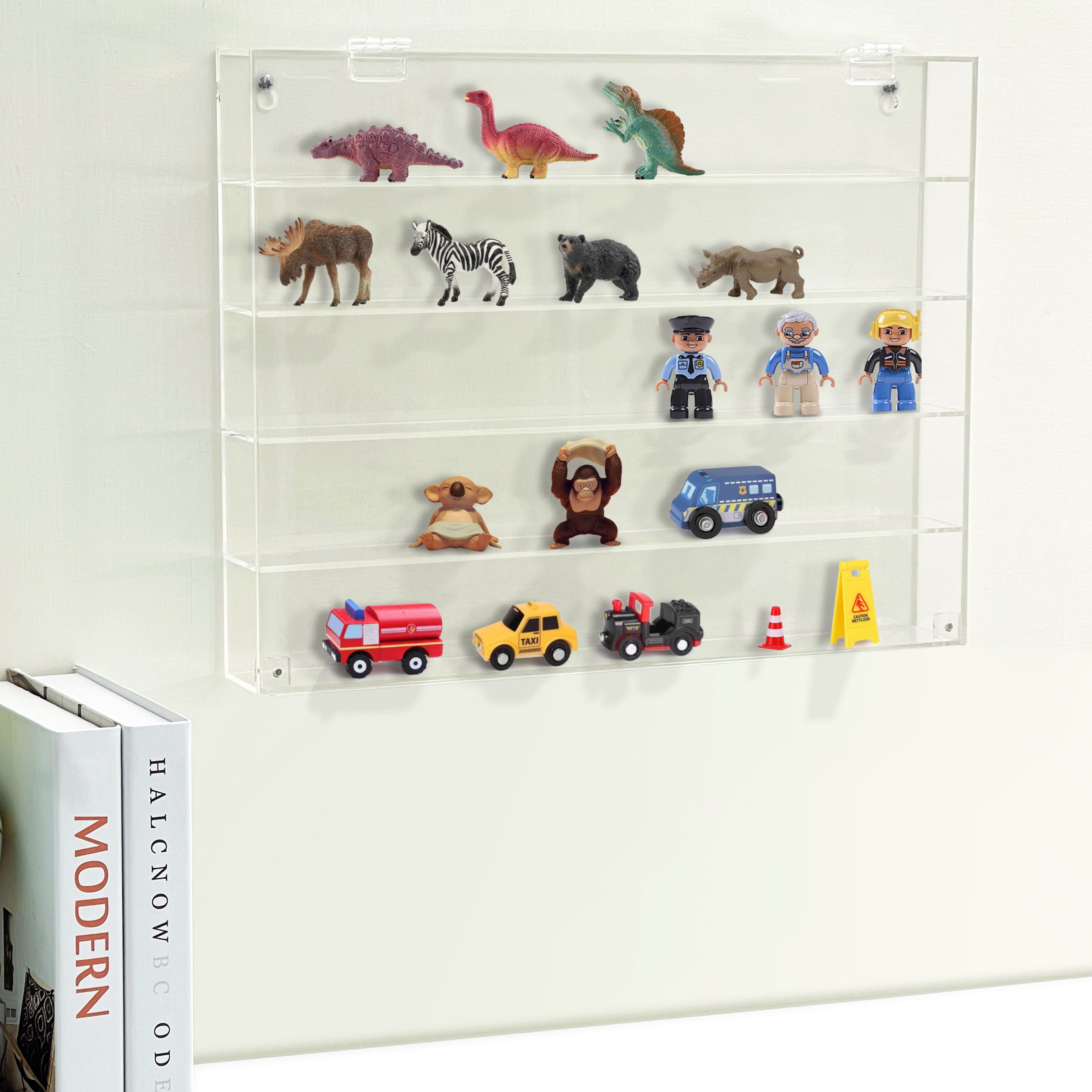 6 Pack: Clear Front Loading Mini Figure Shadow Box with Shelves by Studio Décor®