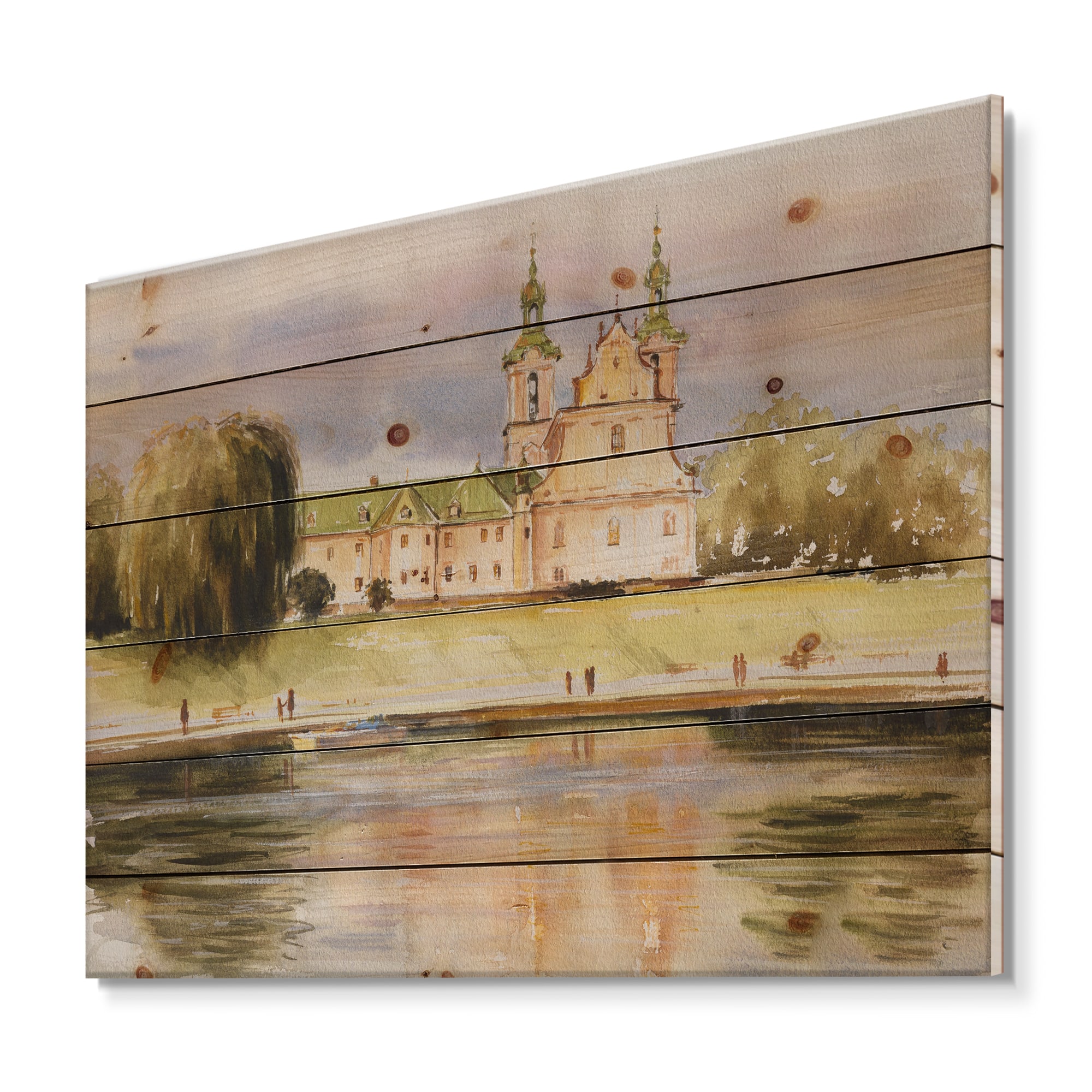 Designart - Historic Church On The Rock On Banks of The River