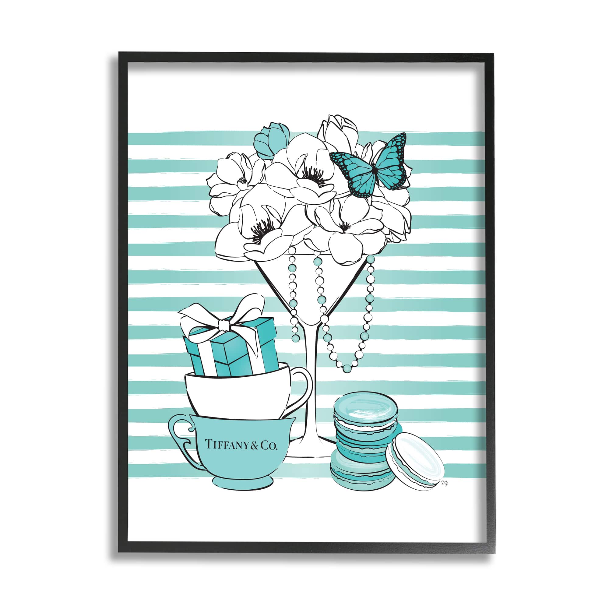 Stupell Industries Glass of Glam Fashion Black Framed Wall Art